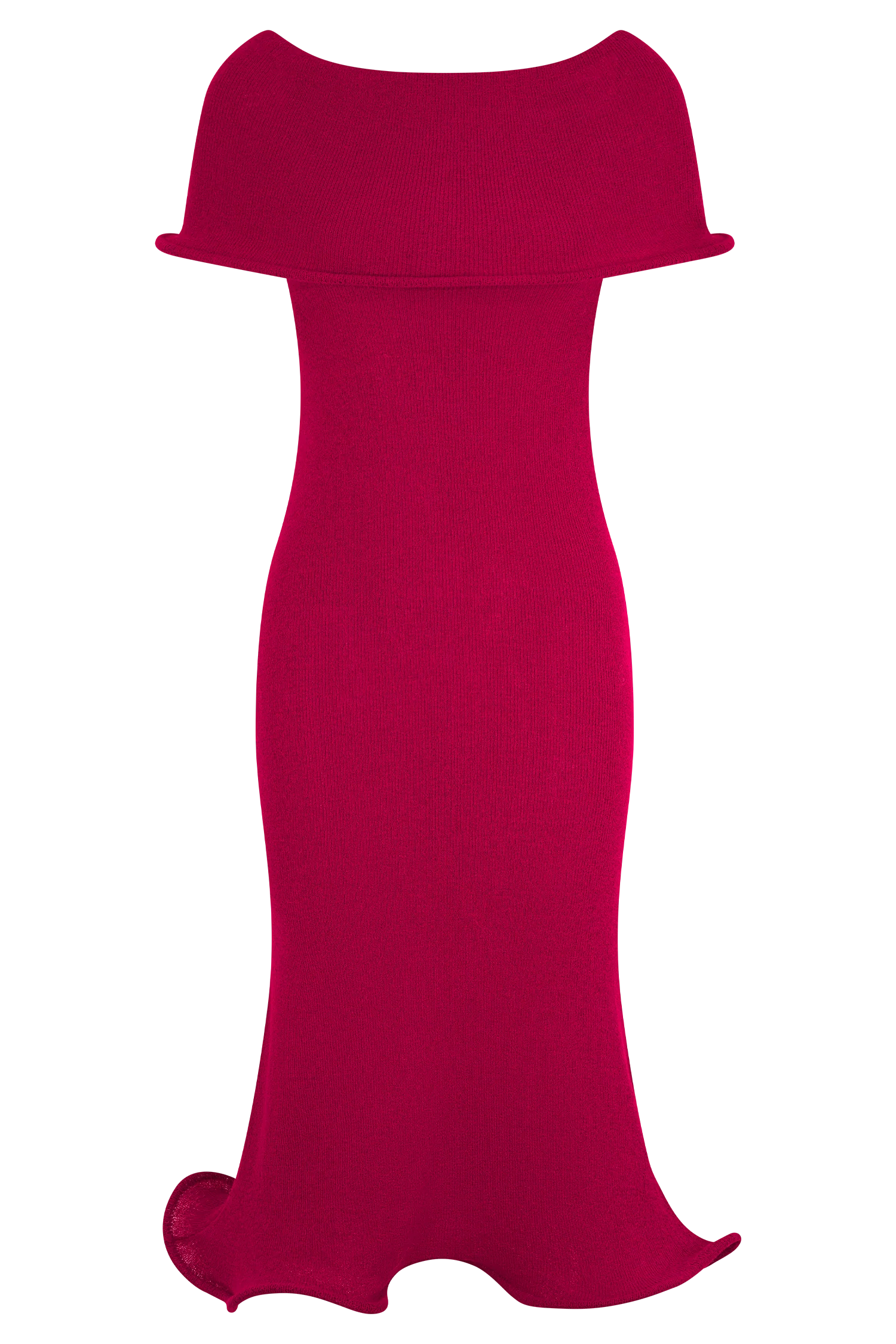 Molly Off Shoulder Knit Midi Dress - Raspberry - Image 5