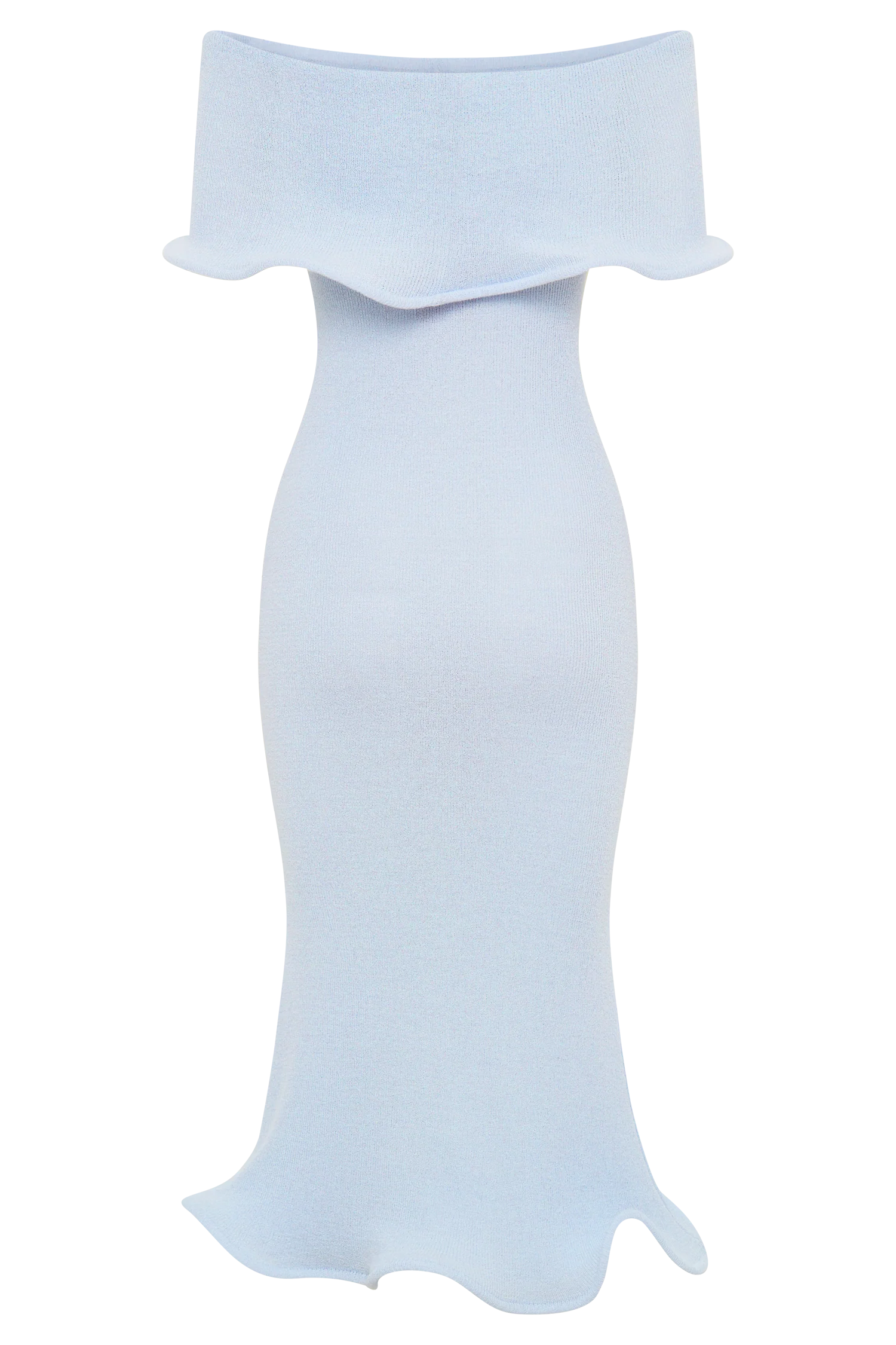 Molly Off Shoulder Knit Midi Dress - Sky Blue - Image 8