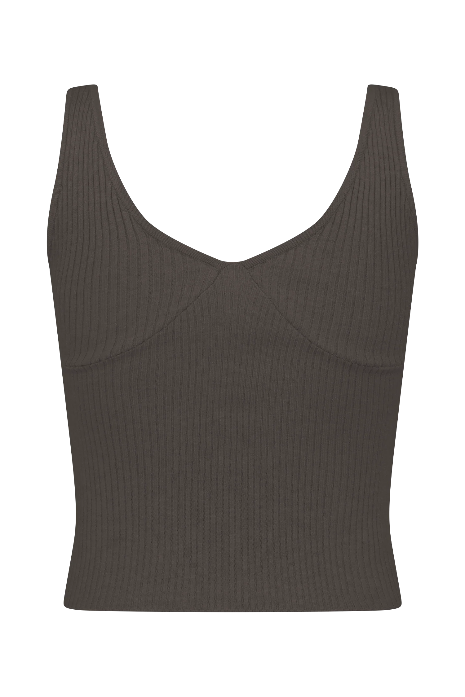 Natalya Ribbed Knit Cami Top - Dark Chocolate - Image 9
