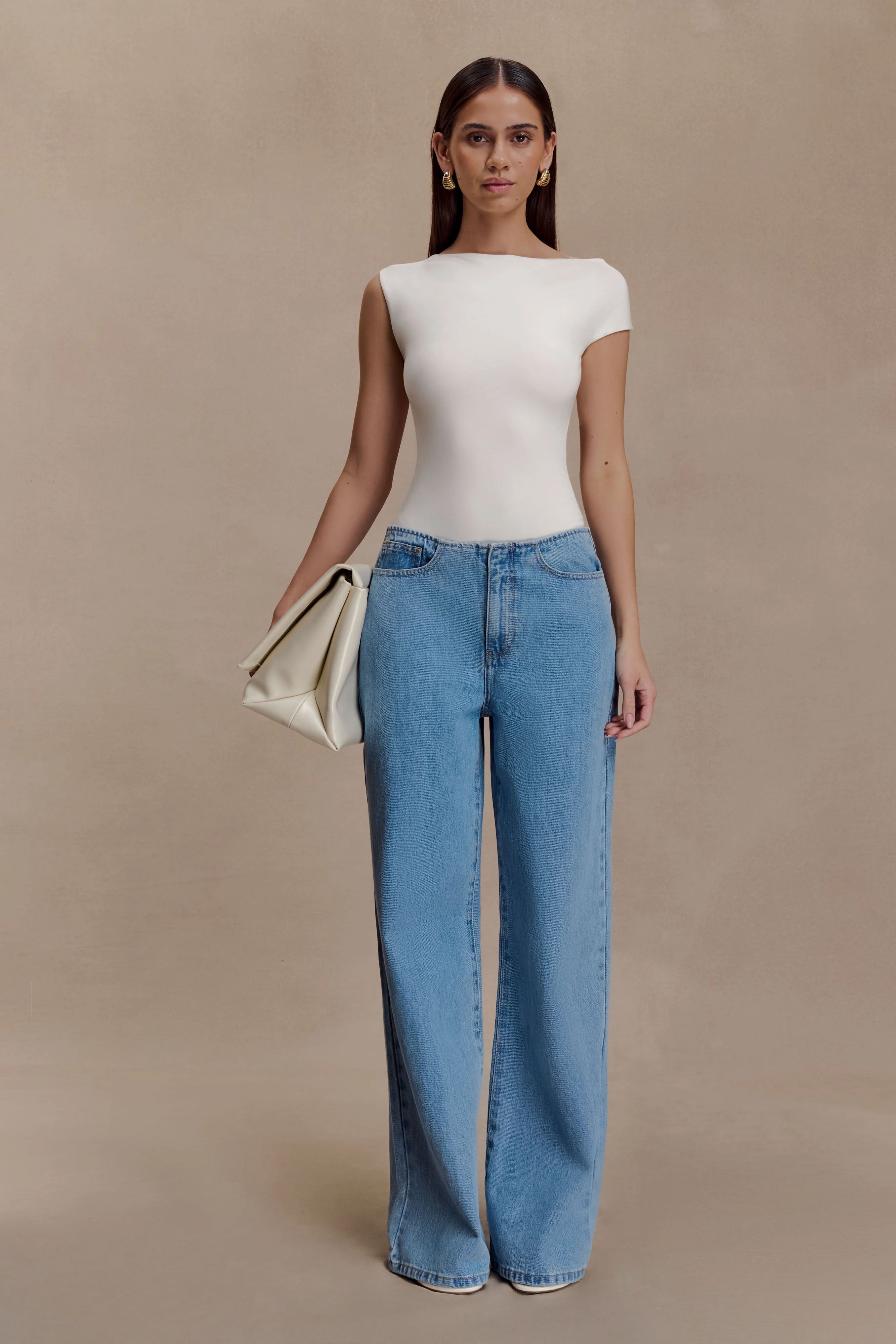 Niamh Modal Twist Back Bodysuit - Ivory - Image 5