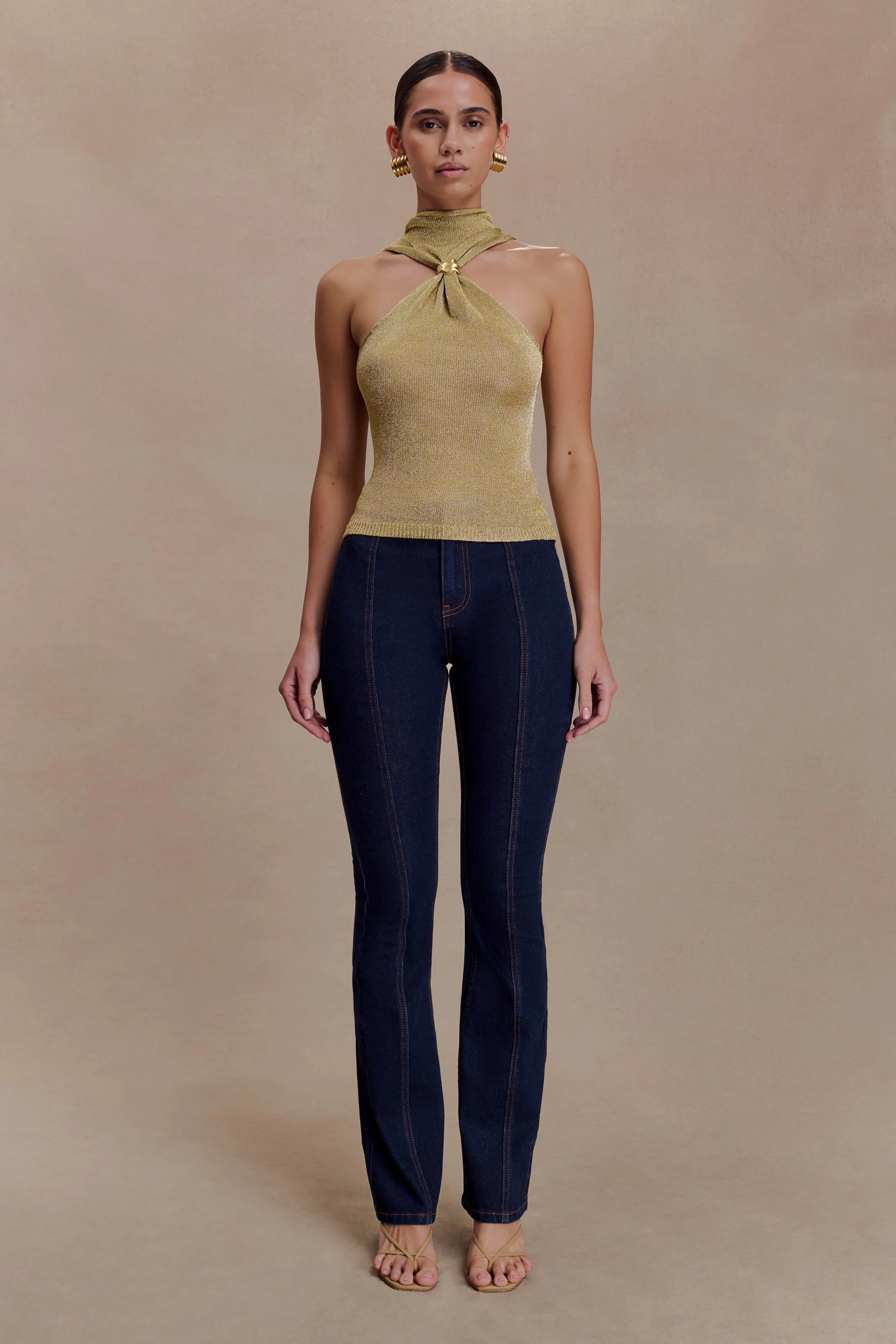 Nikki Lurex Top With Hardware - Gold - Image 9