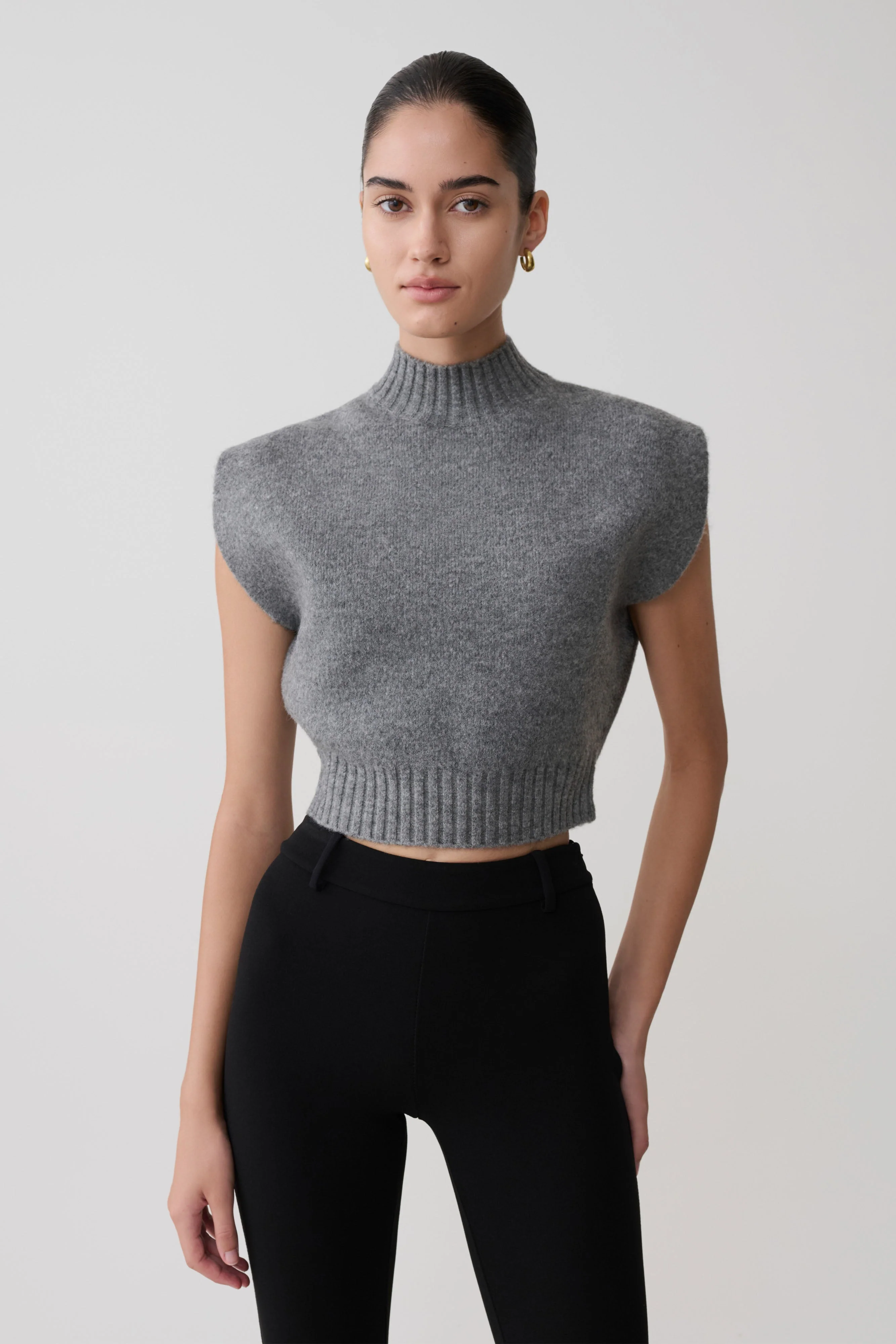 Niko Knit Oversized Top - Charcoal - Image 5