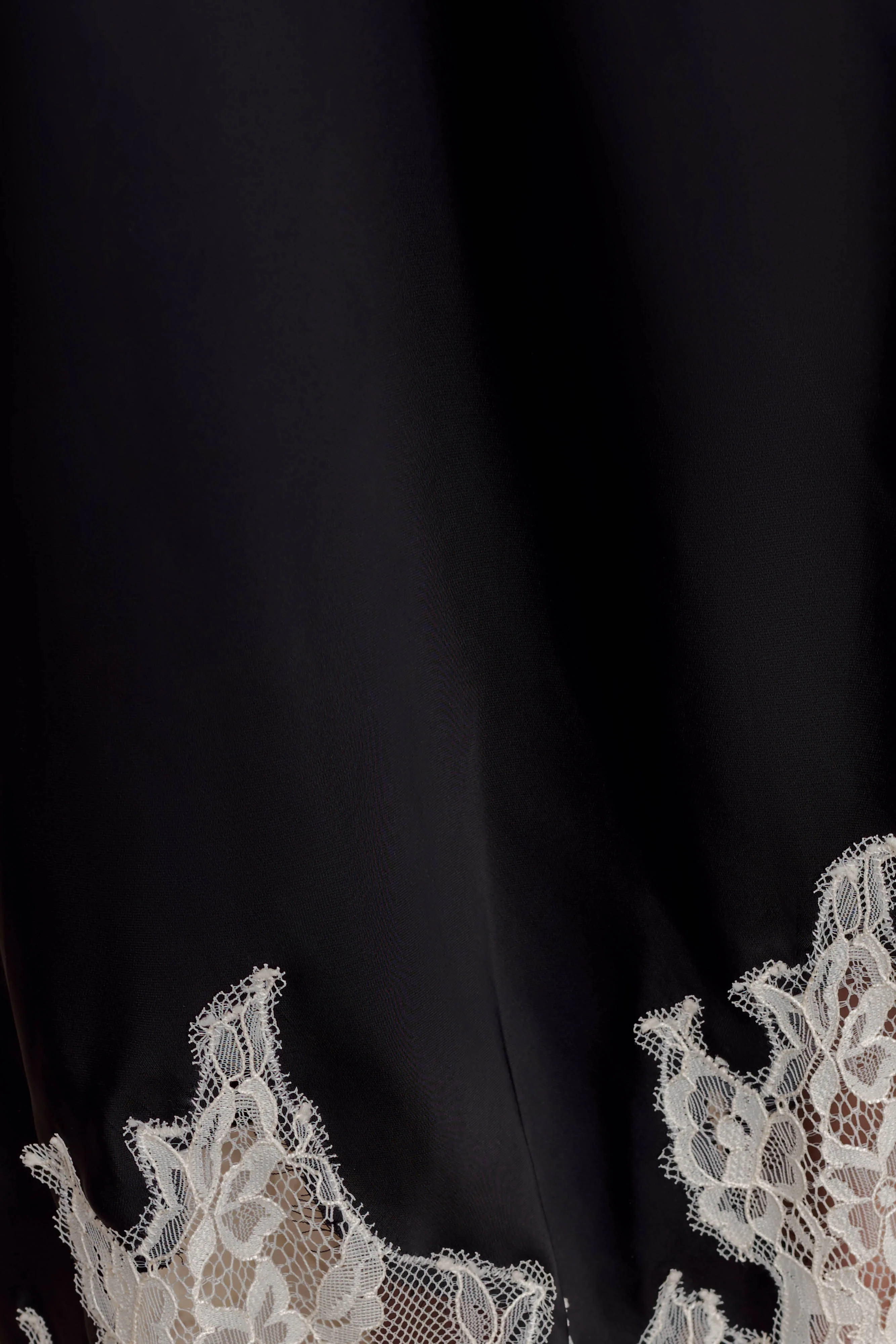 Nina Satin And Lace Maxi Skirt - Black/Ivory - Image 6