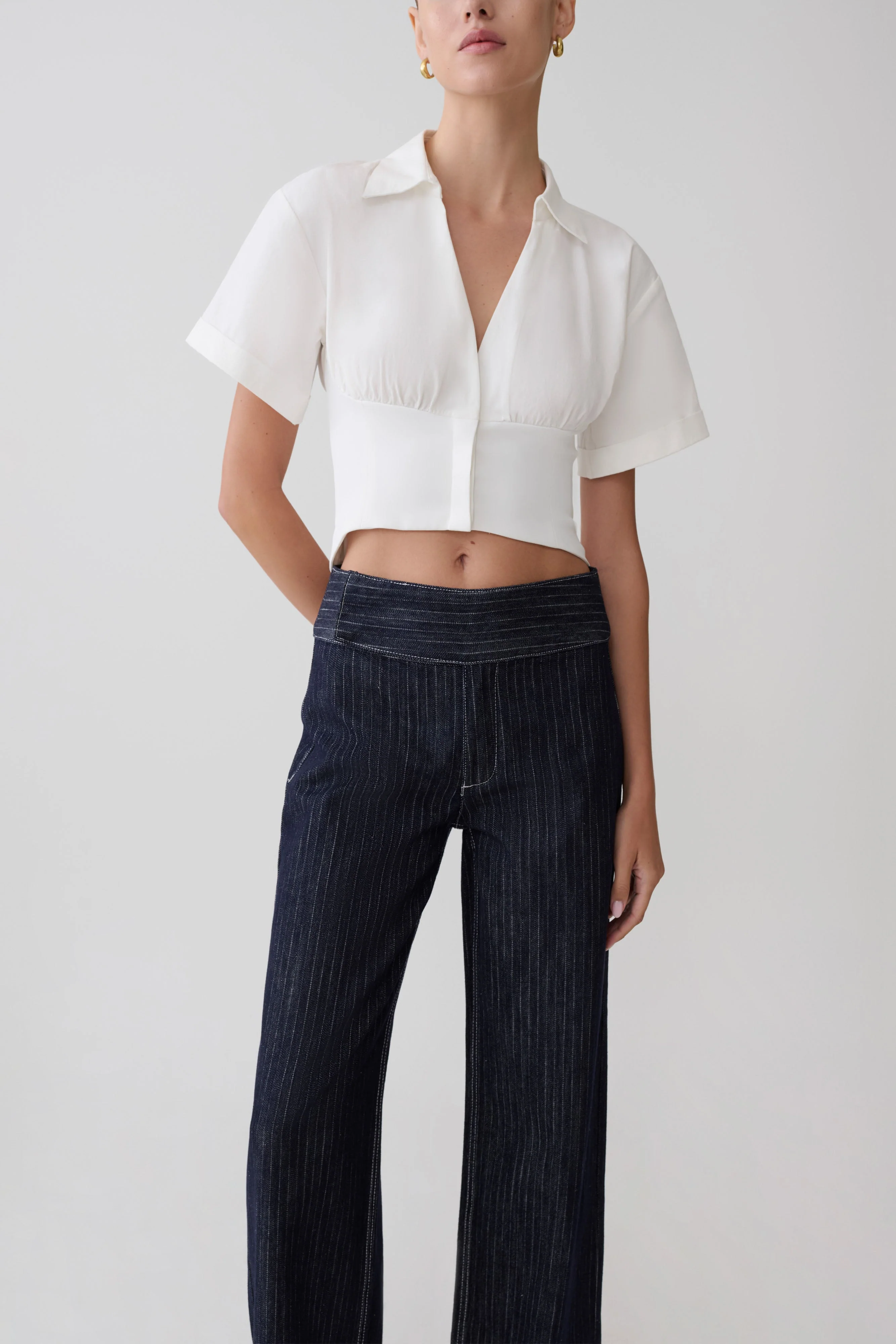 Noelia Tie Back Short Sleeve Shirt - White - Image 9