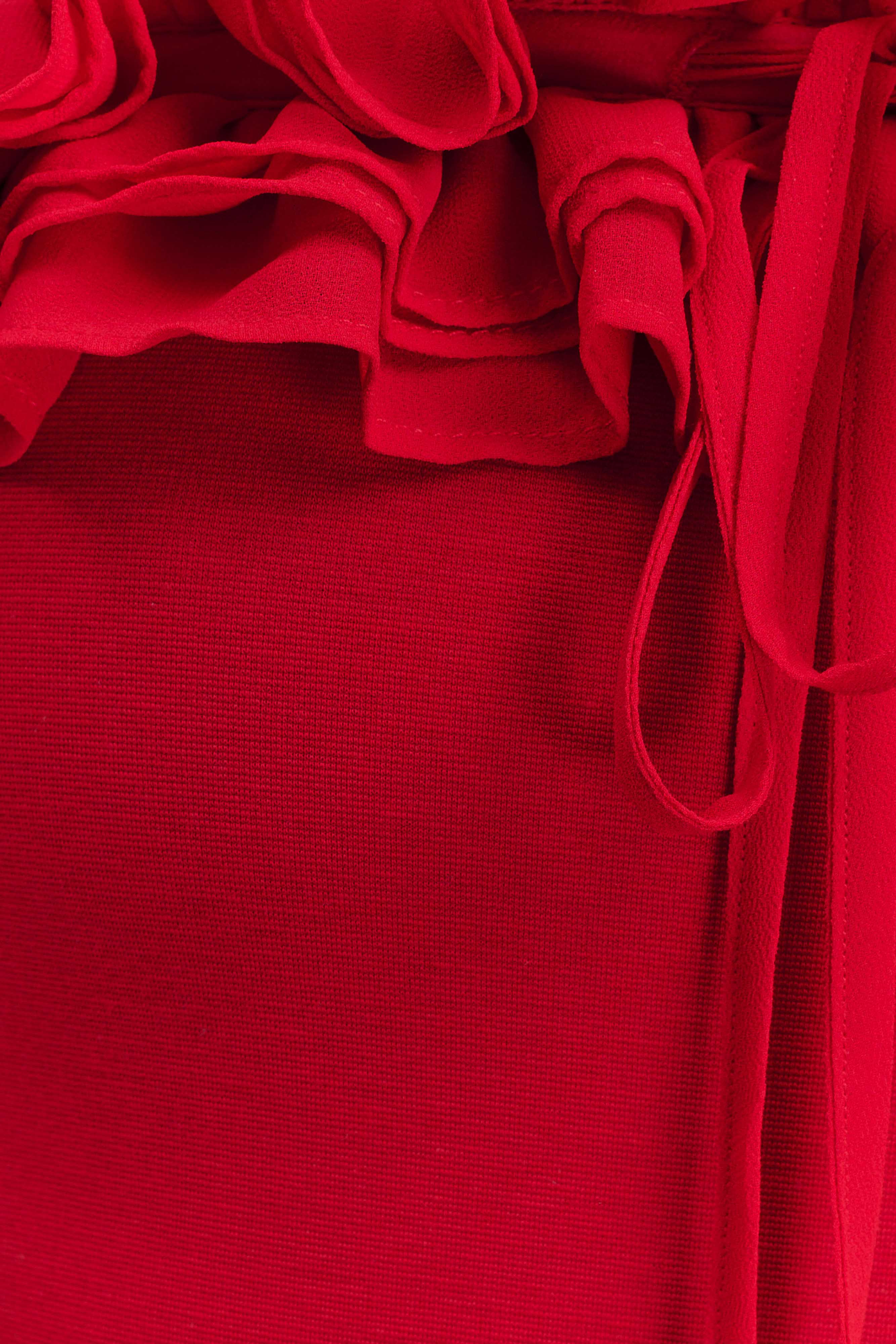 Nova Ruffle Off Shoulder Maxi Dress - Ruby - Image 3