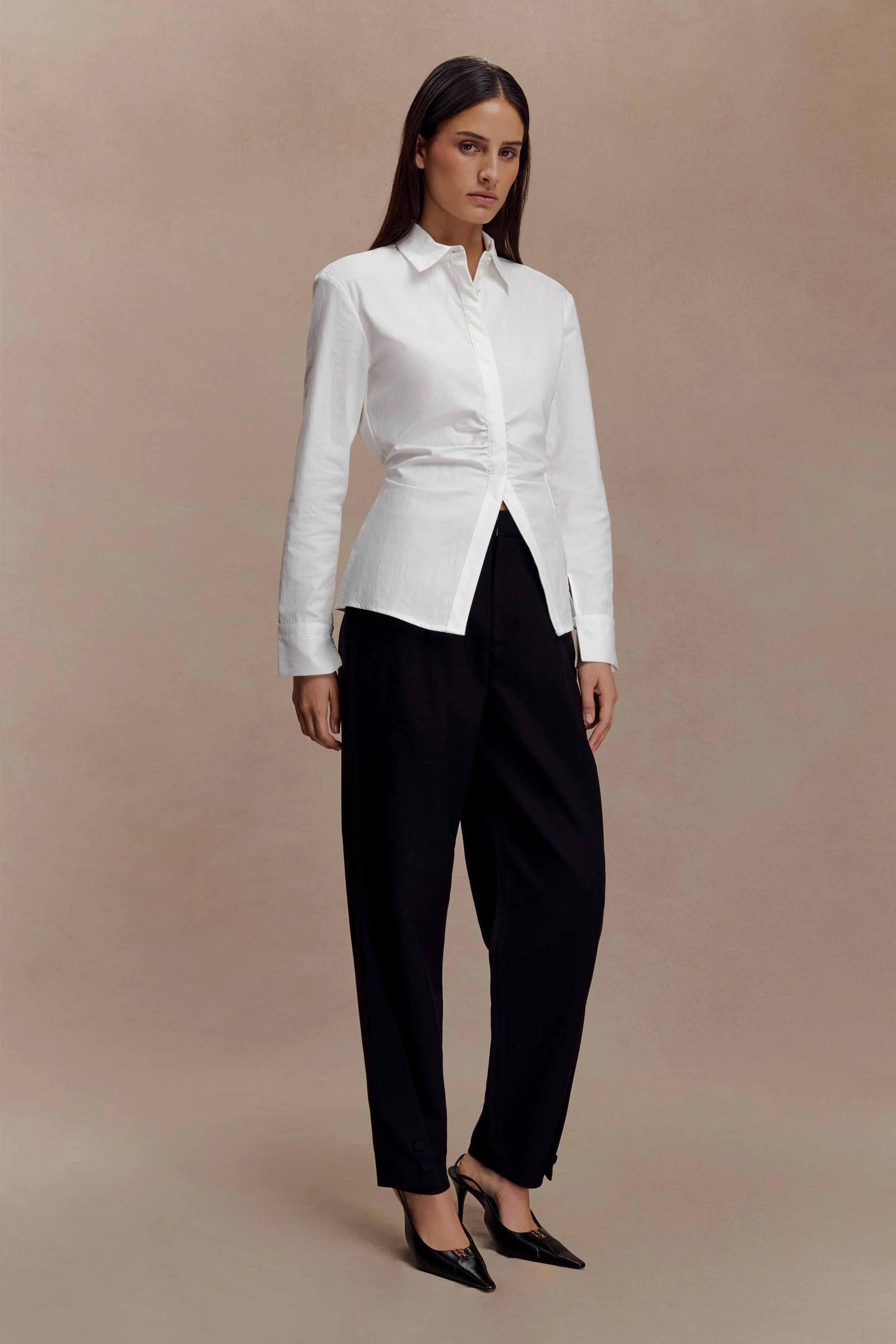 Olie Barrel Leg Suiting Pants - Black - Image 3