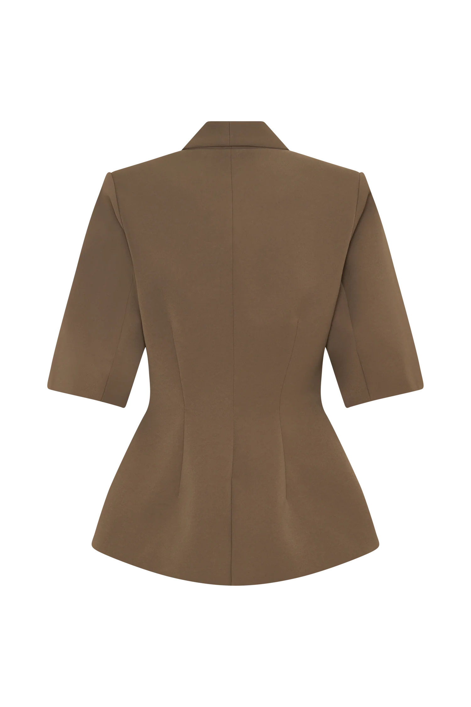 Opal Puff Sleeve Suiting Top - Cacao Brown - Image 8