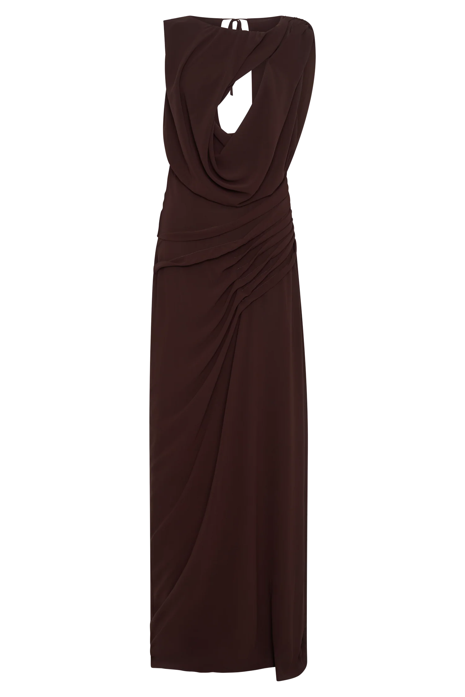 Oria Chiffon Maxi Dress - Cacao Brown - Image 7
