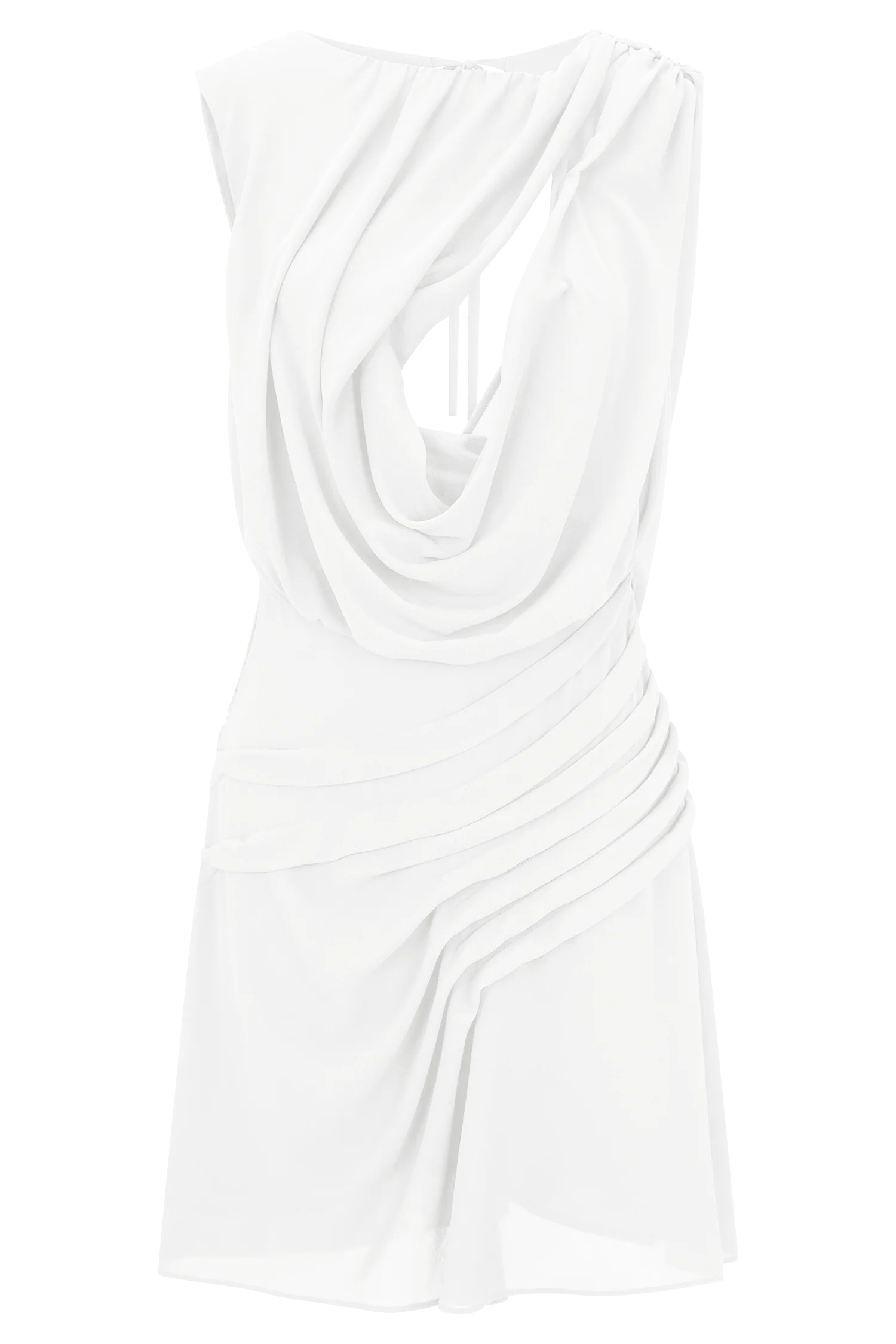 Oria Chiffon Mini Dress - White - Image 9
