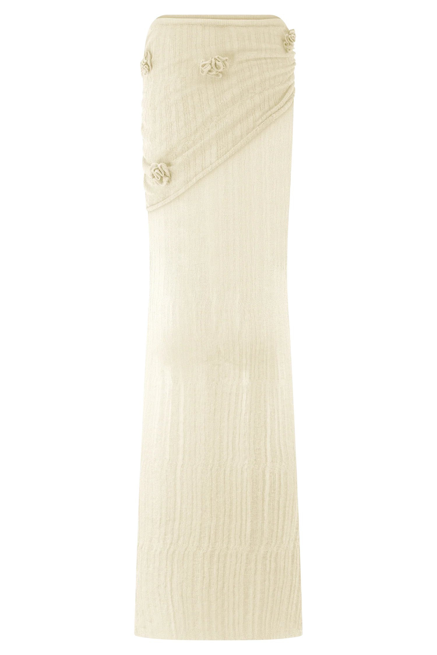 Orianna Orchid Knit Maxi Skirt - Ivory - Image 10