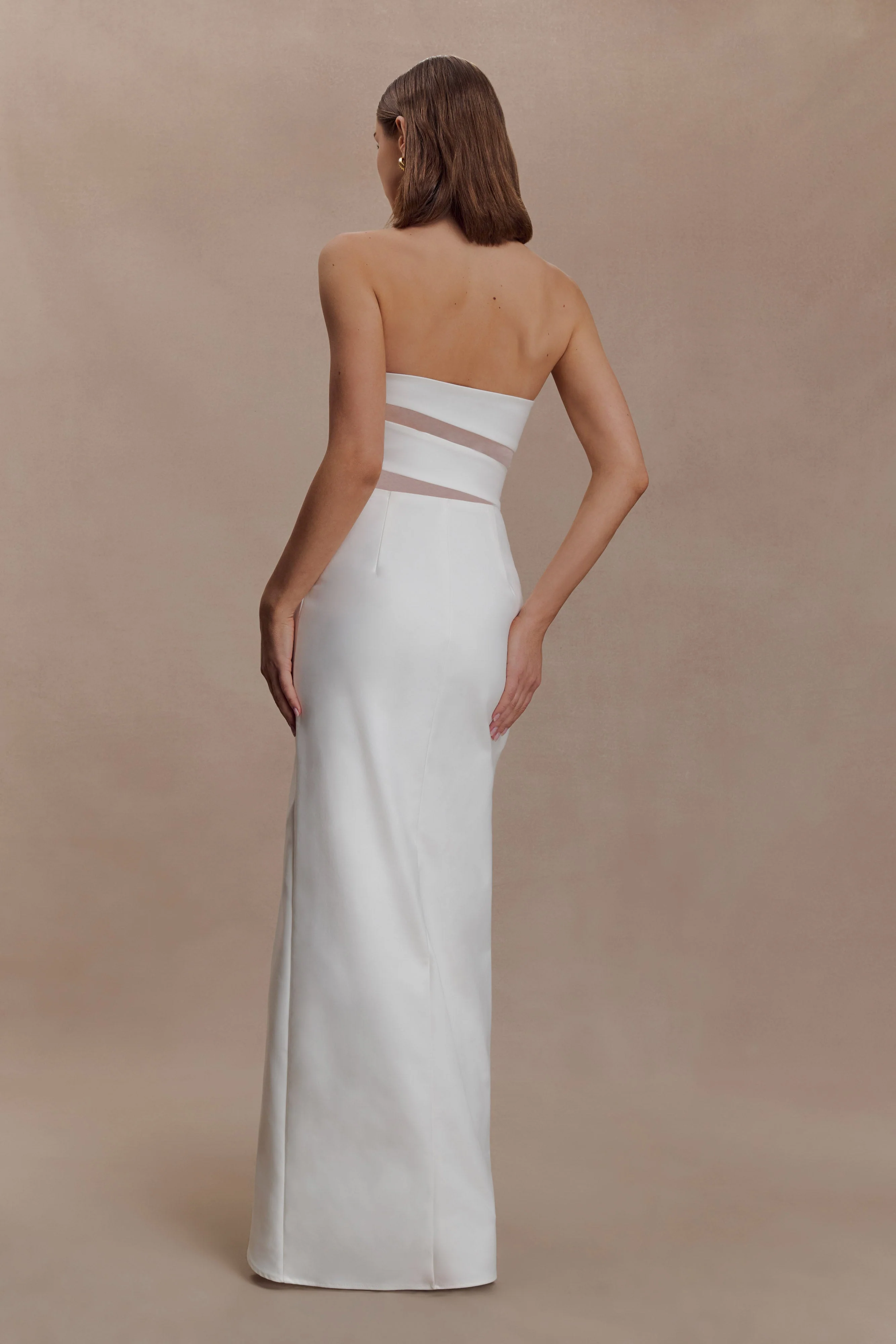 Paulina Cut Out Strapless Maxi Dress - White - Image 2