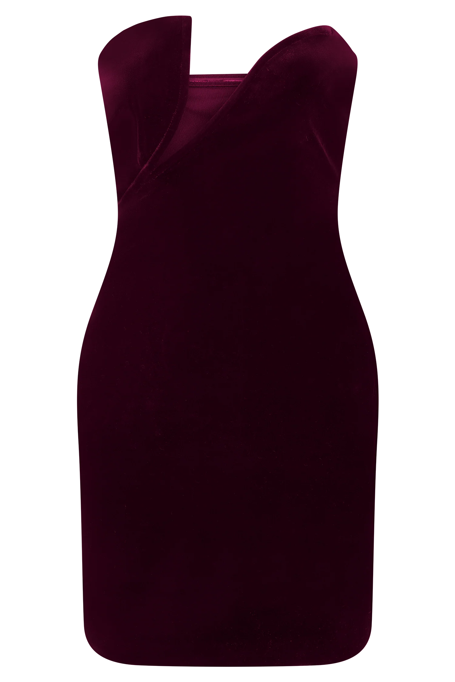 Paulina Velvet Strapless Mini Dress - Wine - Image 9