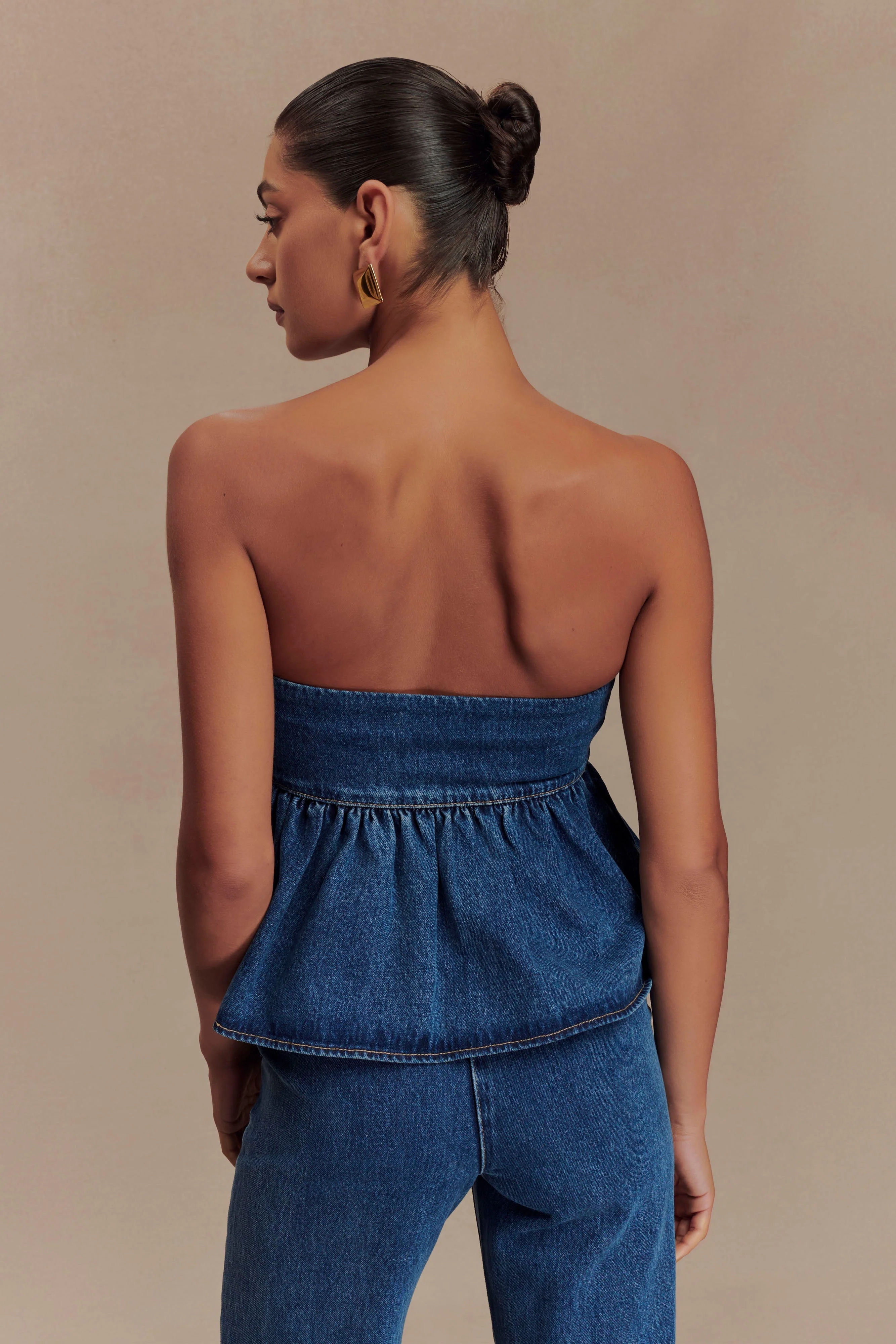 Pauline Strapless Denim Top - 90'S Blue - Image 2