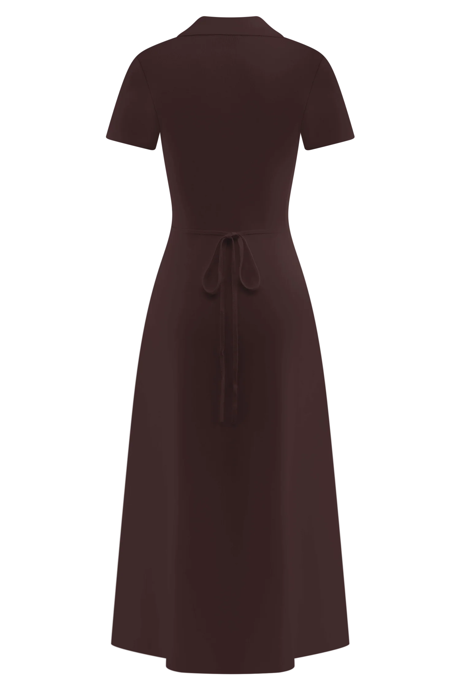 Pearson Short Sleeve Knit Midi Dress - Chocolate - Image 8