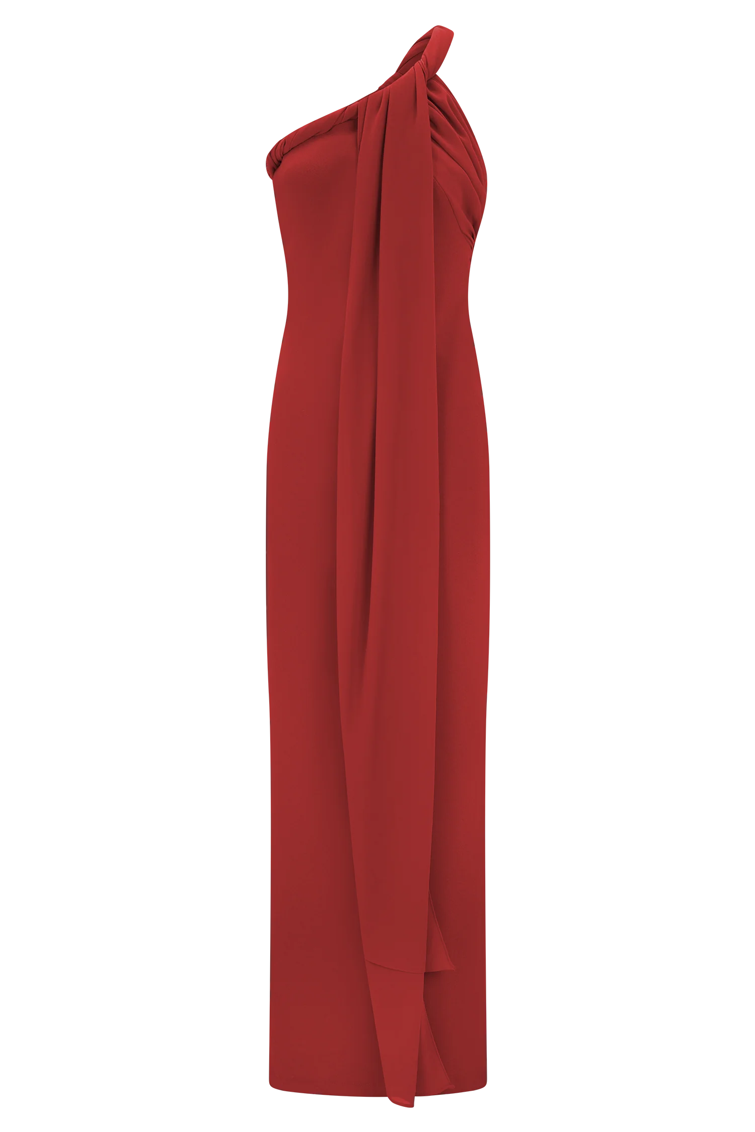 Philippa Knotted Crepe Maxi Dress - Ruby - Image 11