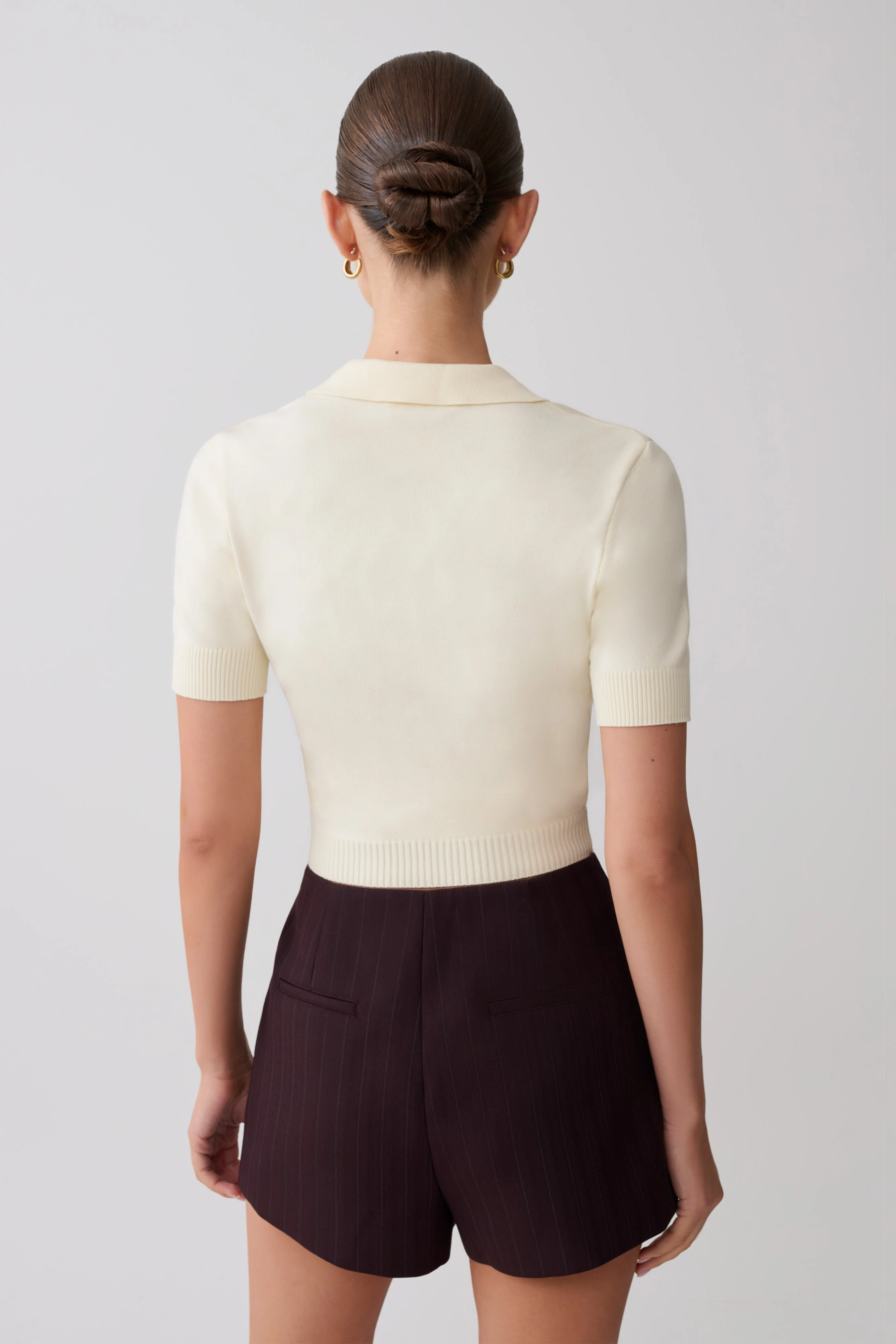 Philly Knit Button Up Top - Ivory - Image 2