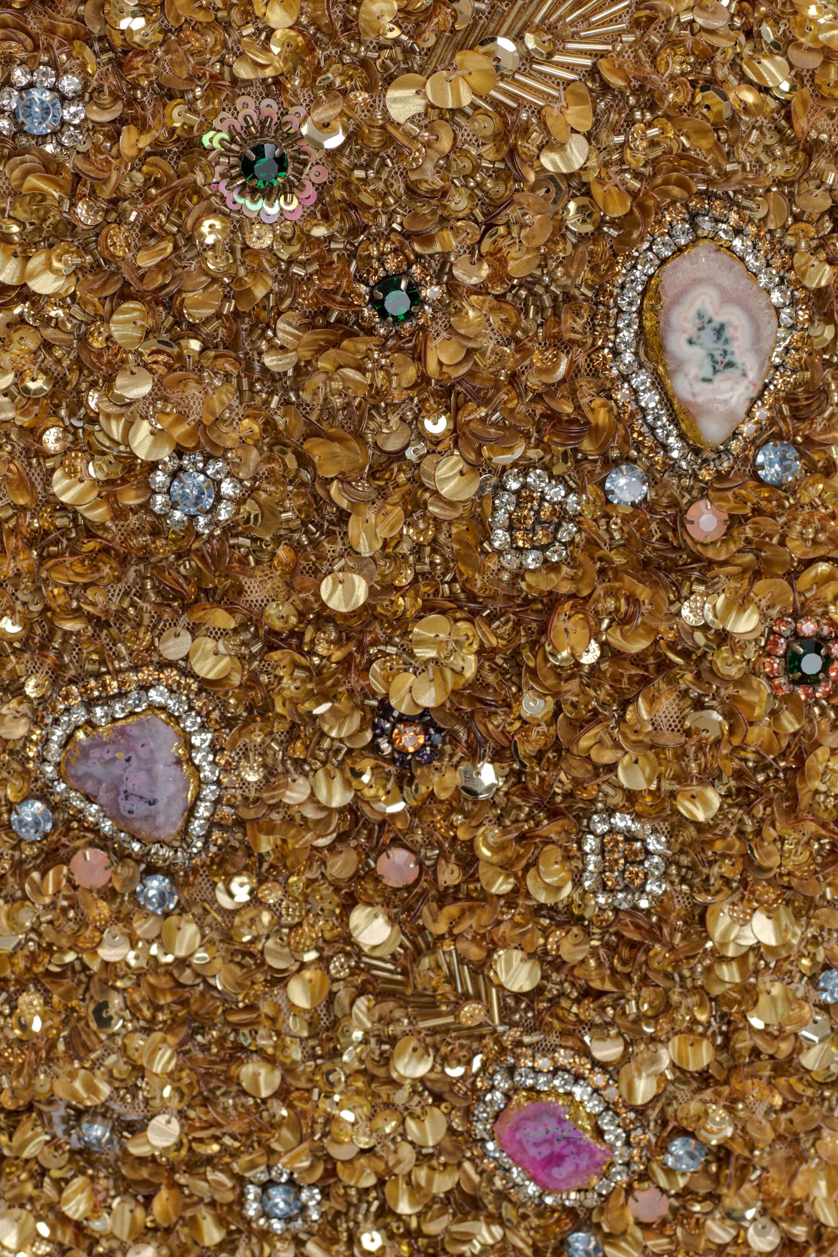 Porter Hand Beaded Mini Skirt - Gold - Image 10