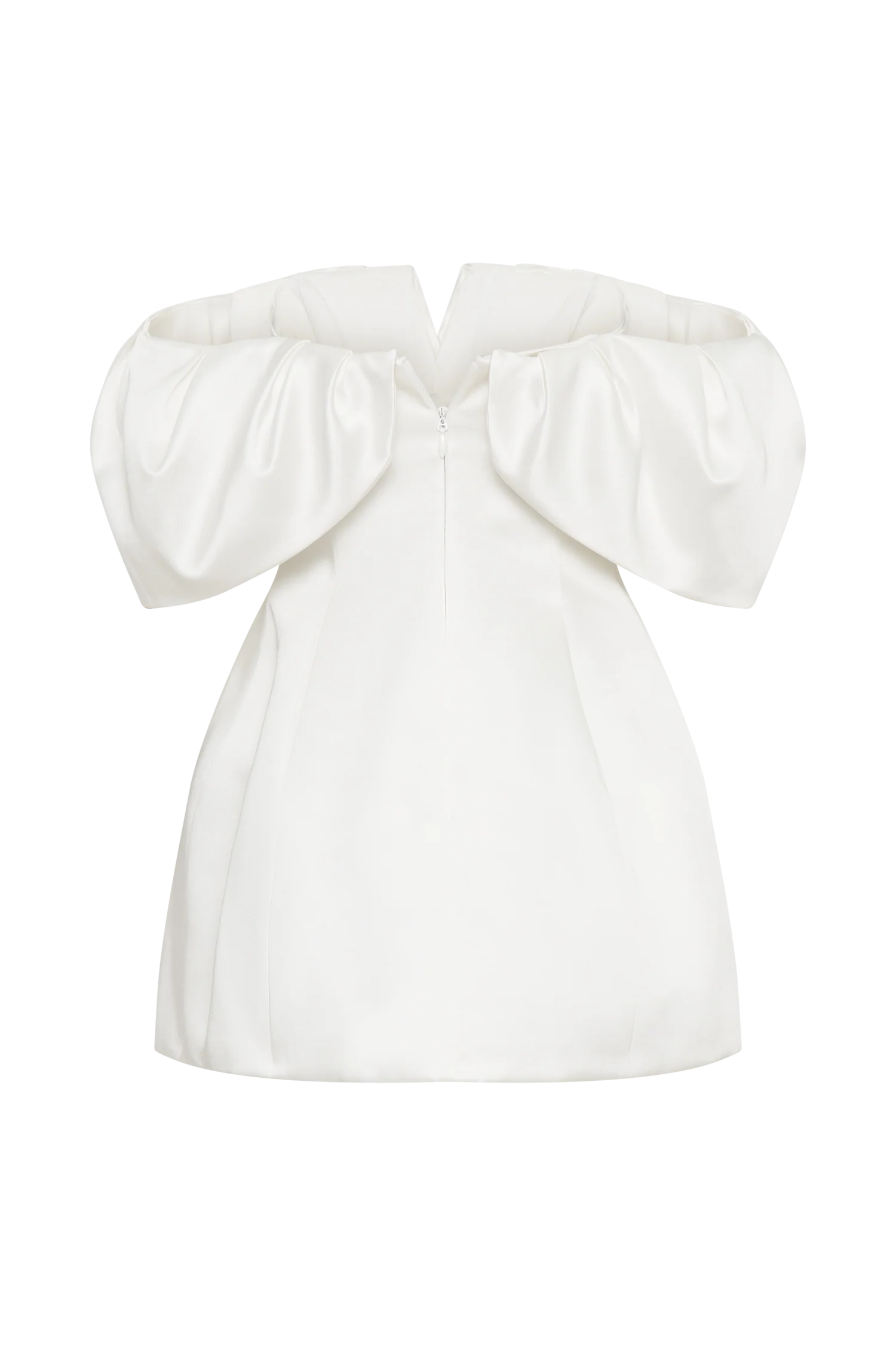Portia Off Shoulder Satin Corset Dress - White - Image 9