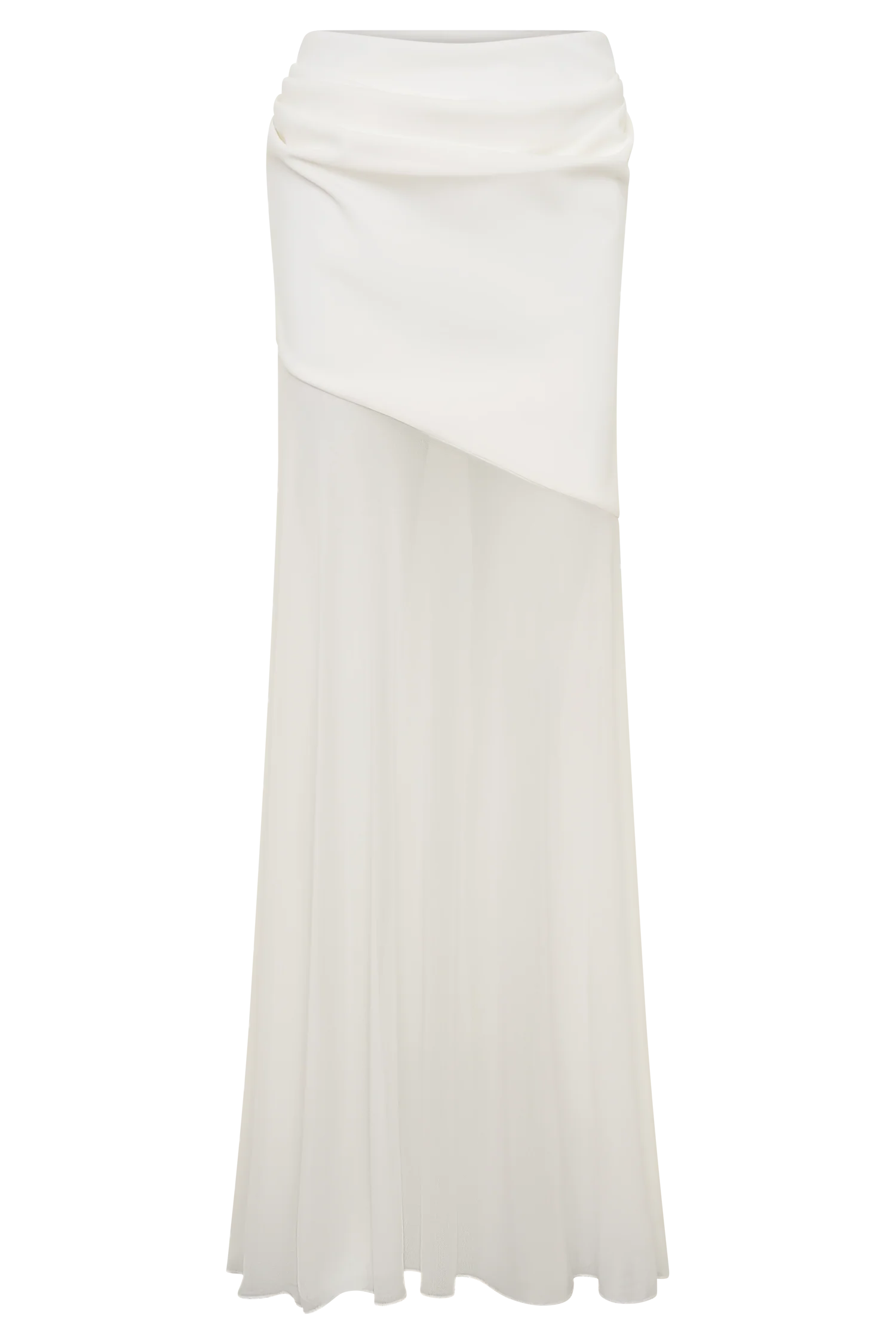 Portia Scuba And Mesh Maxi Skirt - White - Image 9