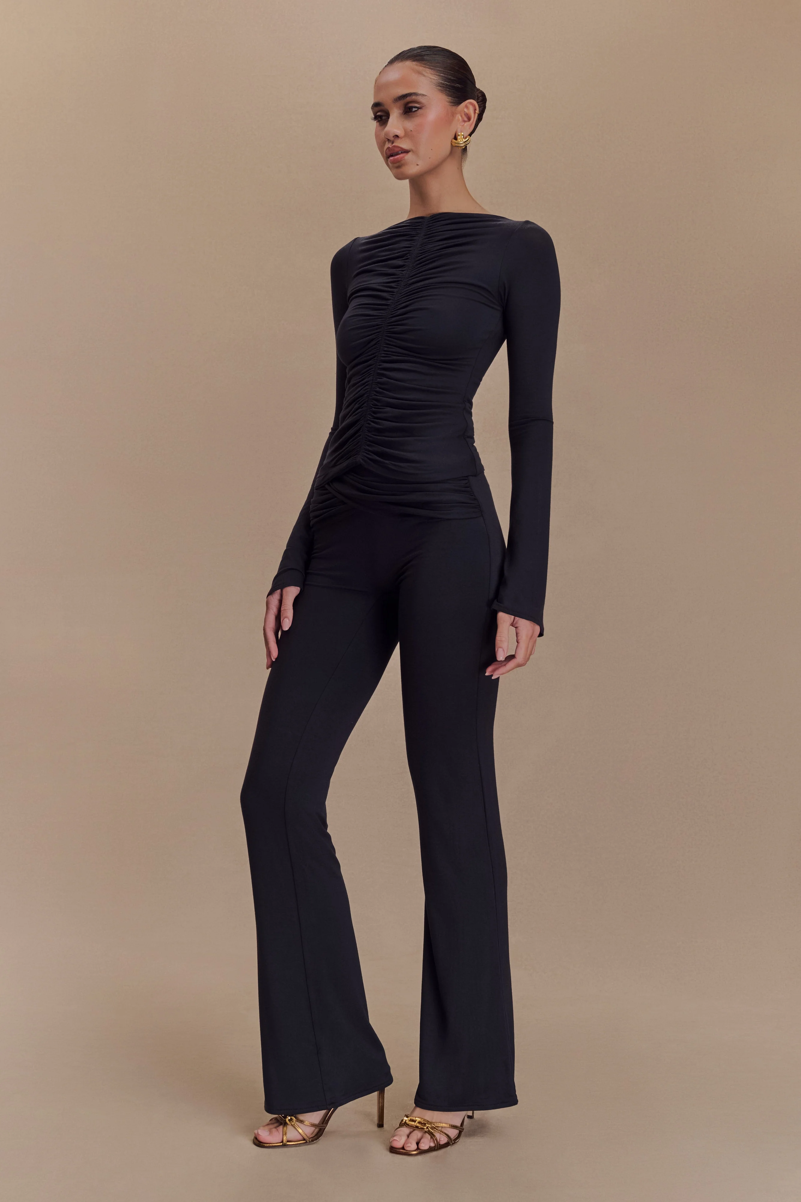 Preston Modal Straight Leg Pants - Black - Image 4
