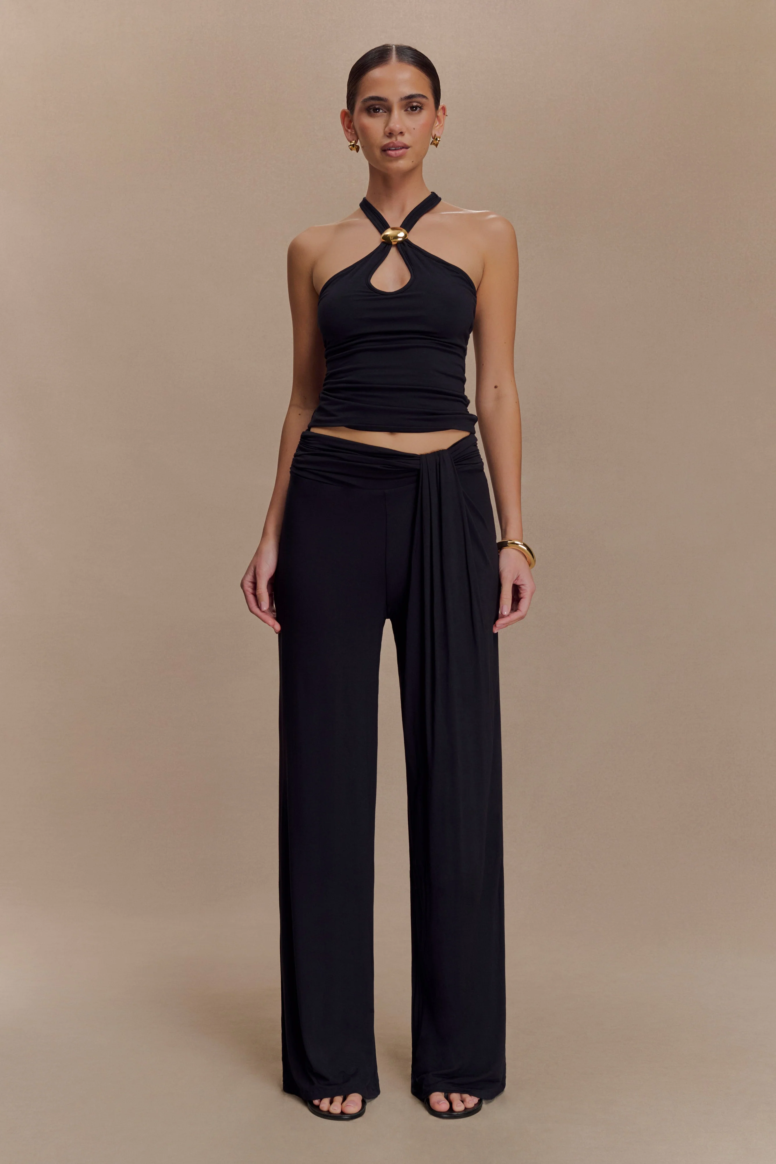 Ramona Modal Straight Leg Pant - Black - Image 2