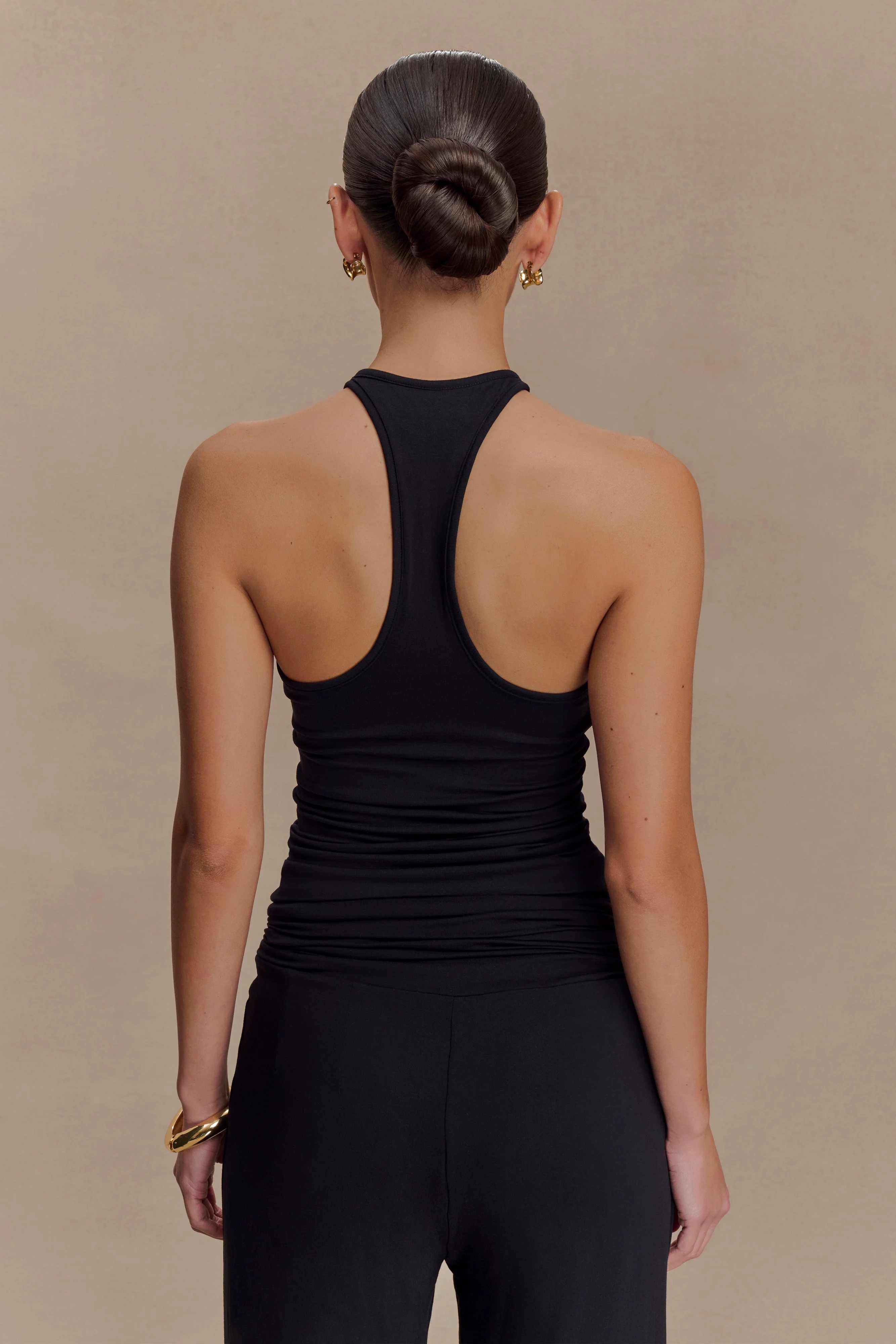 Ramona Modal Tank Top With Hardware - Black - Image 2