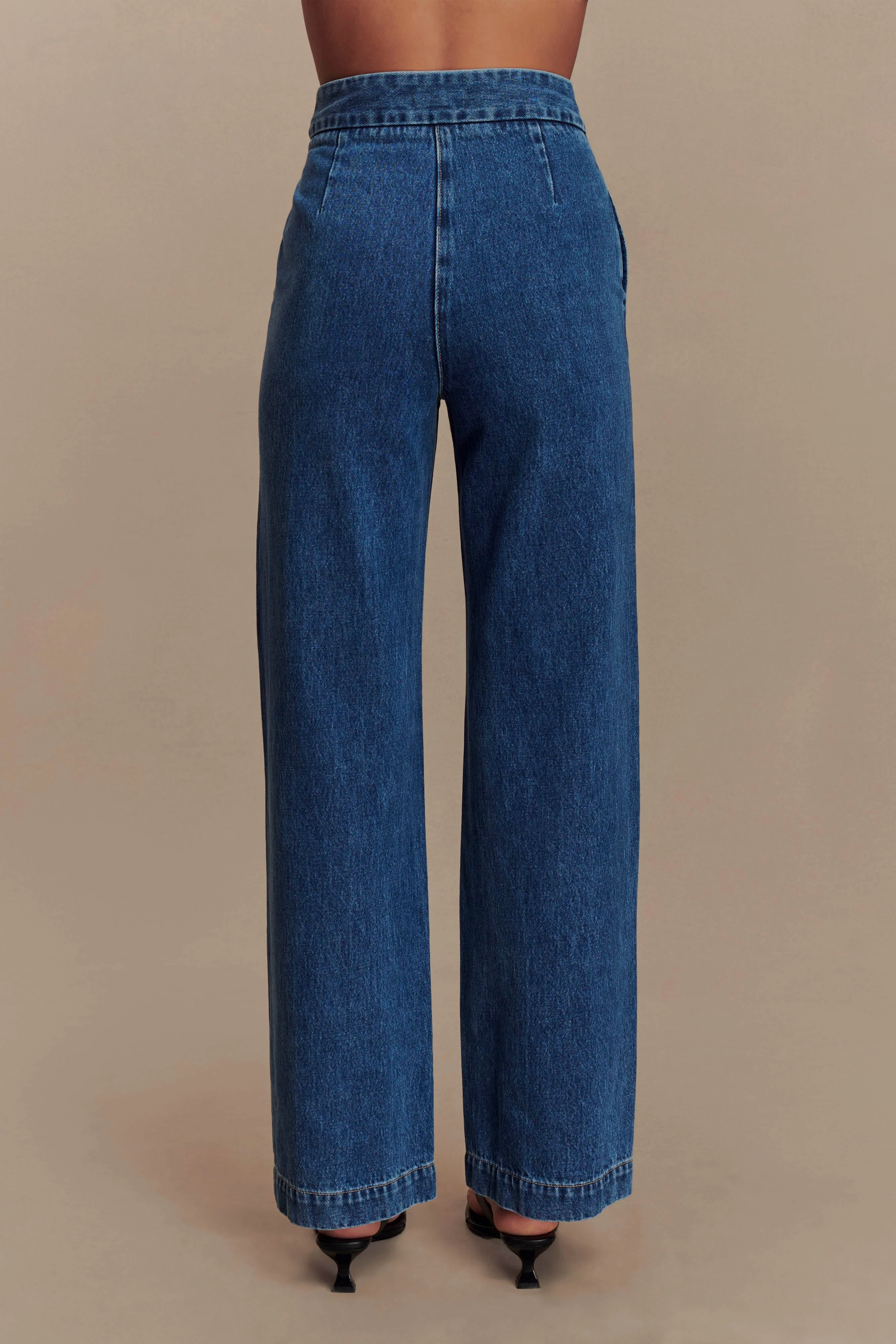 Rayne Wide Leg Denim Jeans - 90'S Blue - Image 2