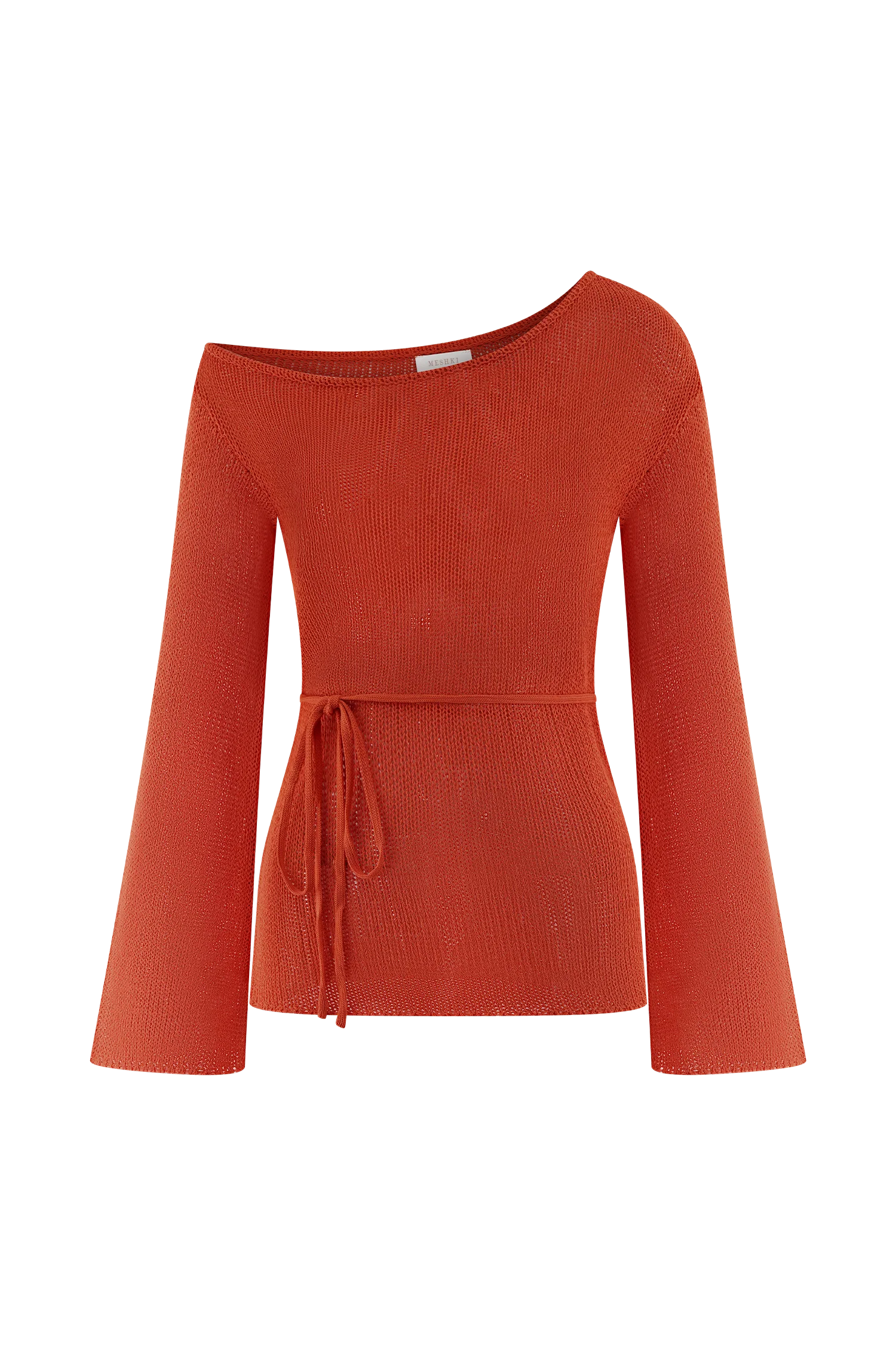Reagan Off Shoulder Knit Top - Orange - Image 10