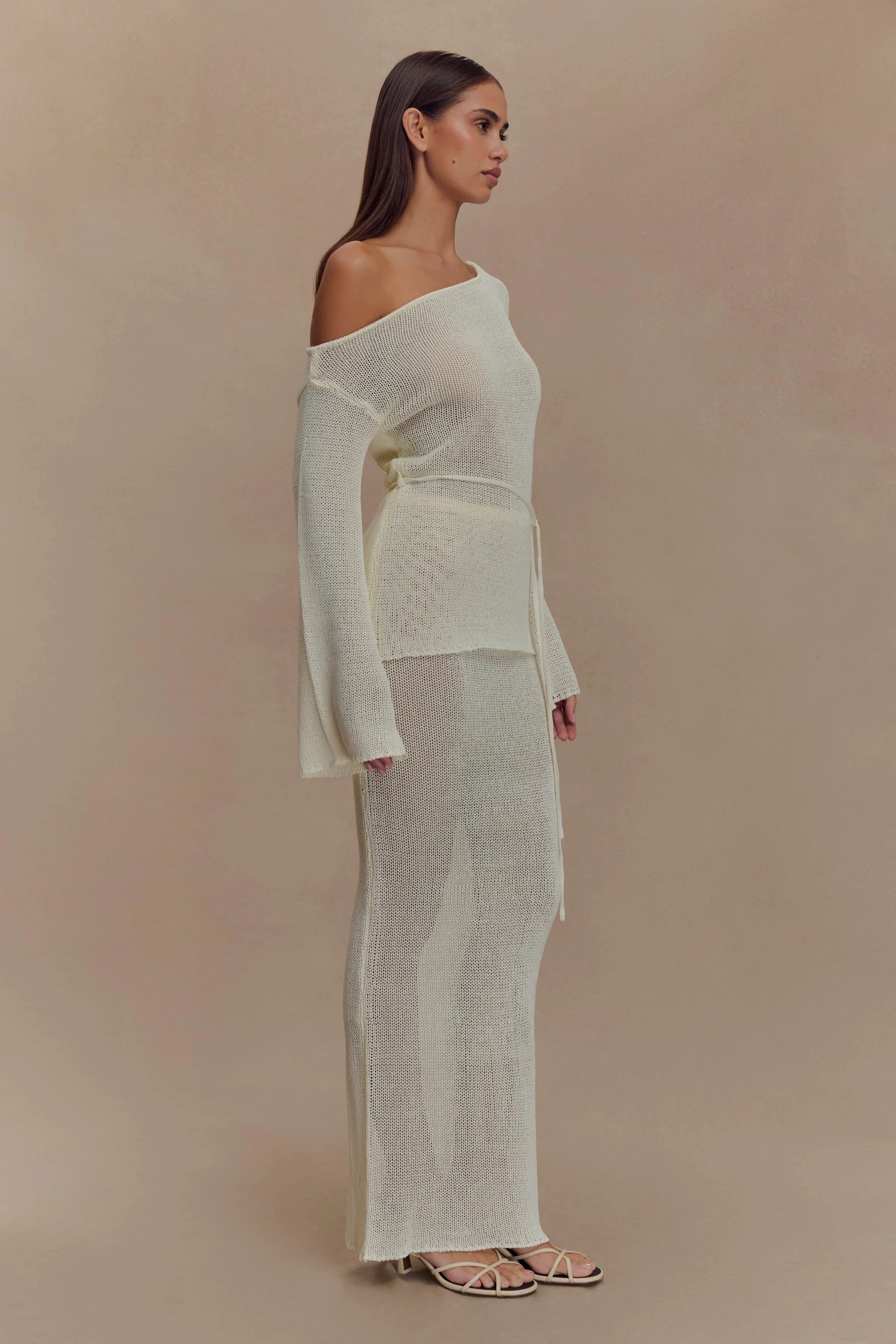 Reagan Off Shoulder Knit Top - White - Image 5