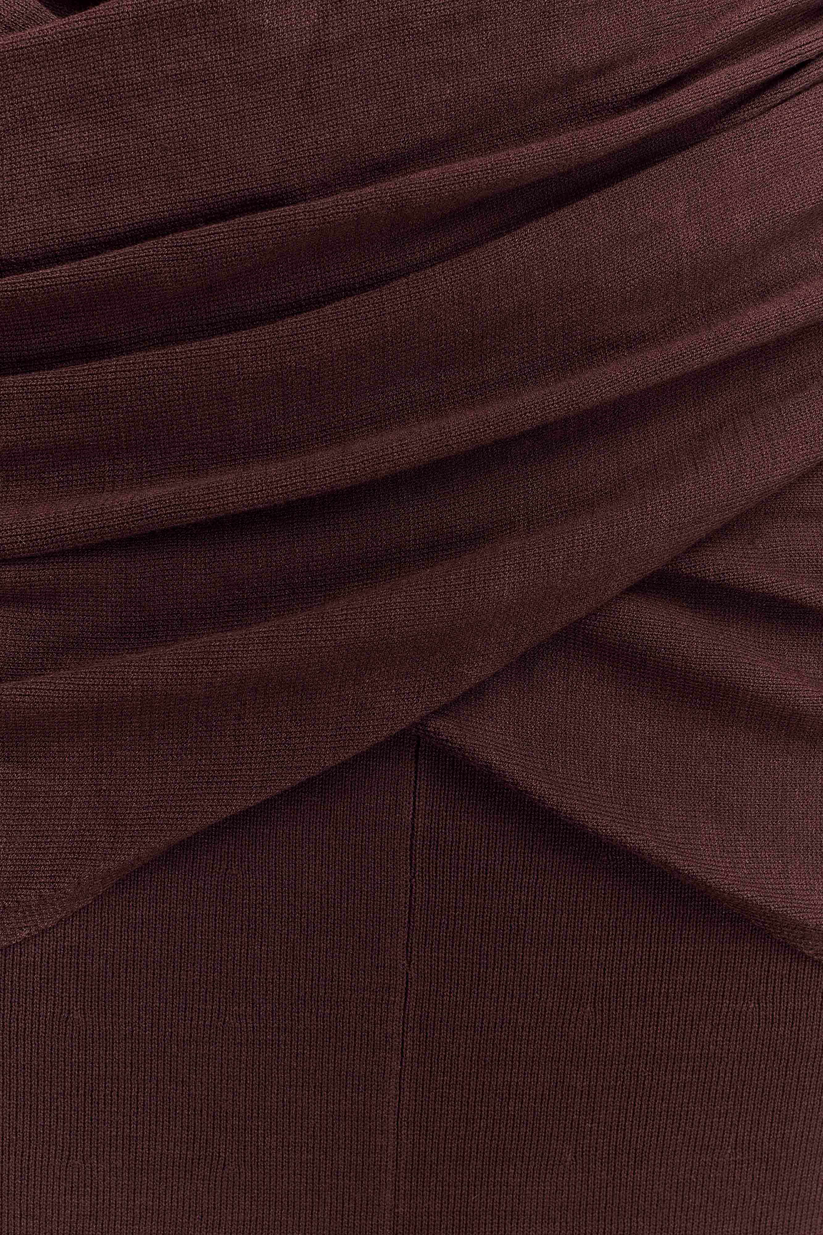 Reama Wrap Over Knit Maxi Dress - Chocolate - Image 4