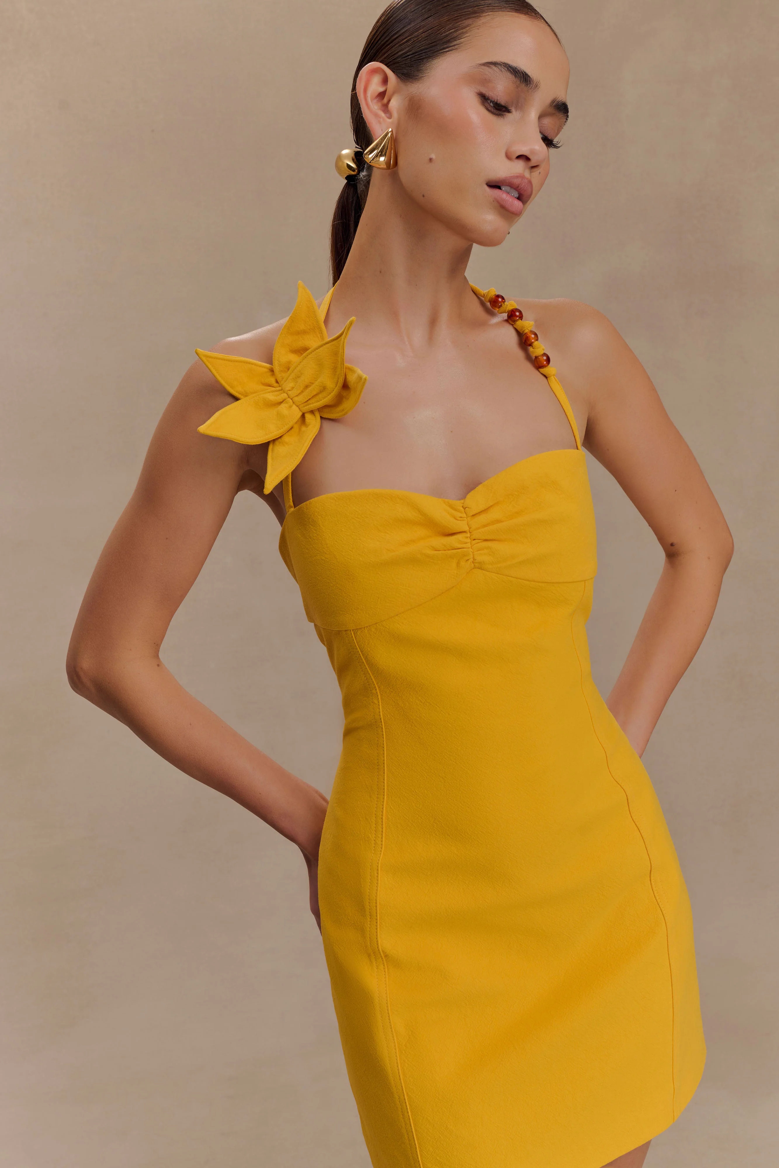 Reyes Cotton Floral Mini Dress - Butterscotch - Image 5