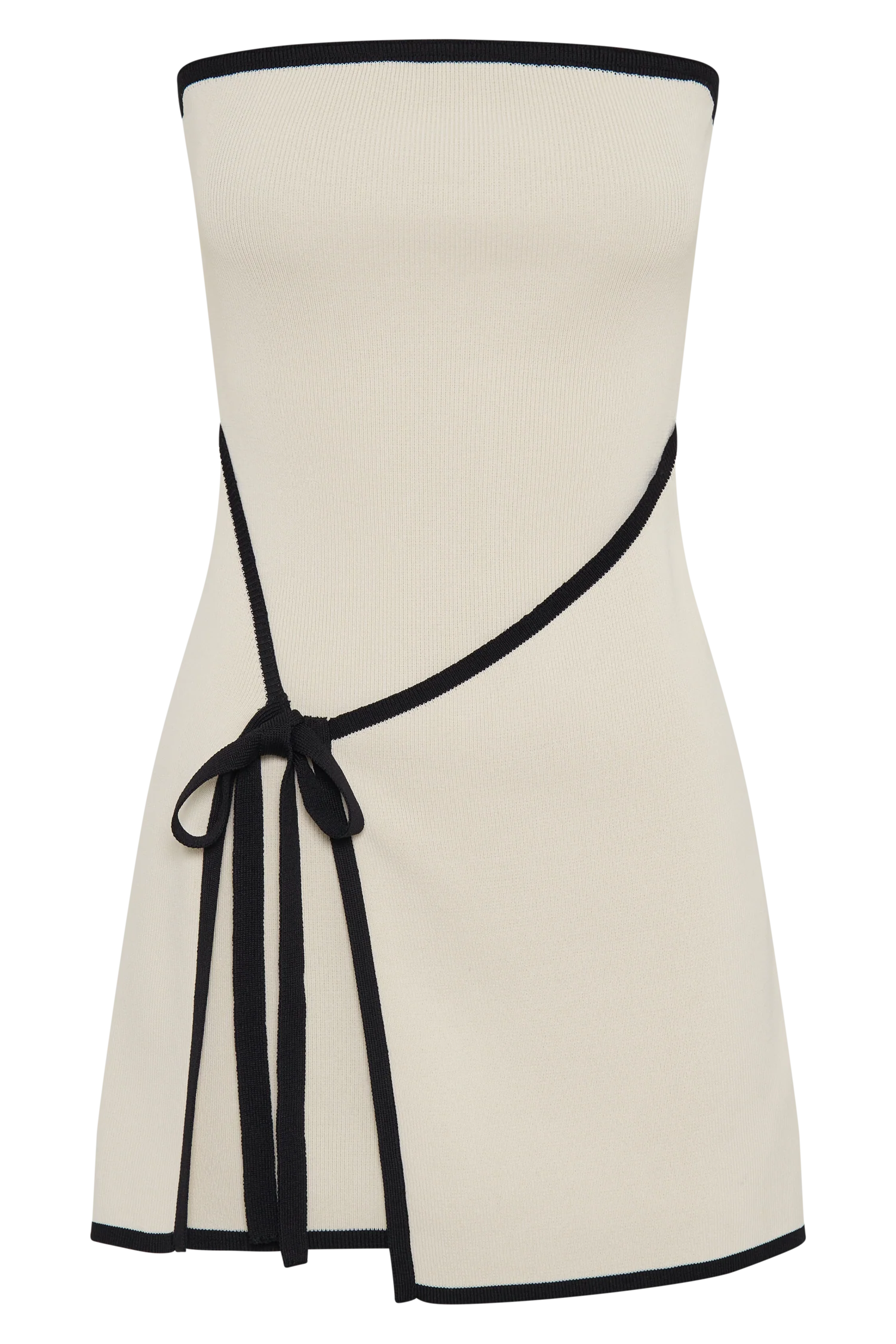 Rian Strapless Knit Mini Dress - Cream - Image 8