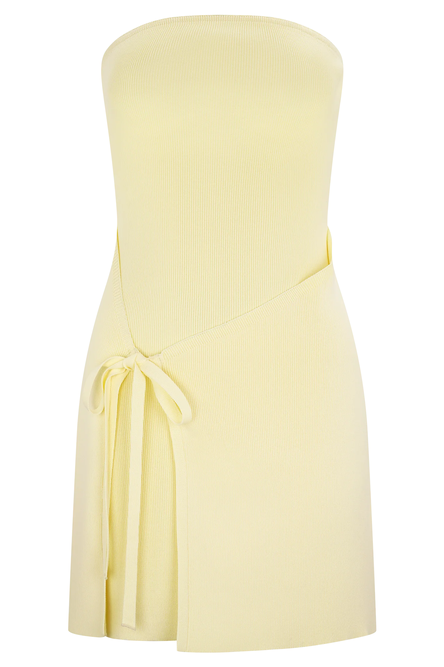 Rian Strapless Knit Mini Dress - Lemon - Image 9