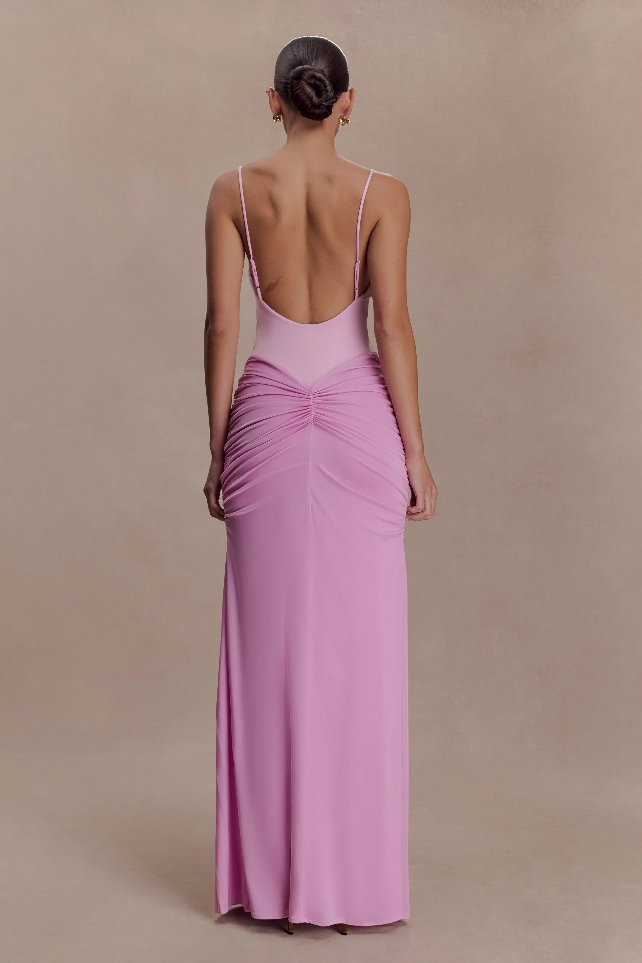 Roisin Slinky Maxi Dress - Powder Pink - Image 2