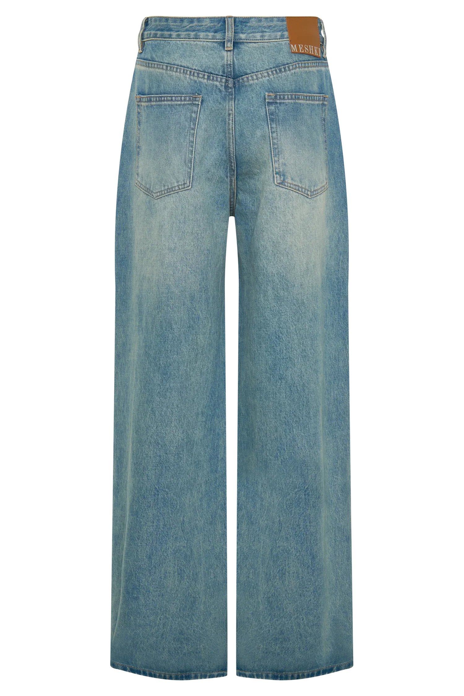 Romi Mid Rise Wide Leg Jeans - Faded Mid Blue - Image 8