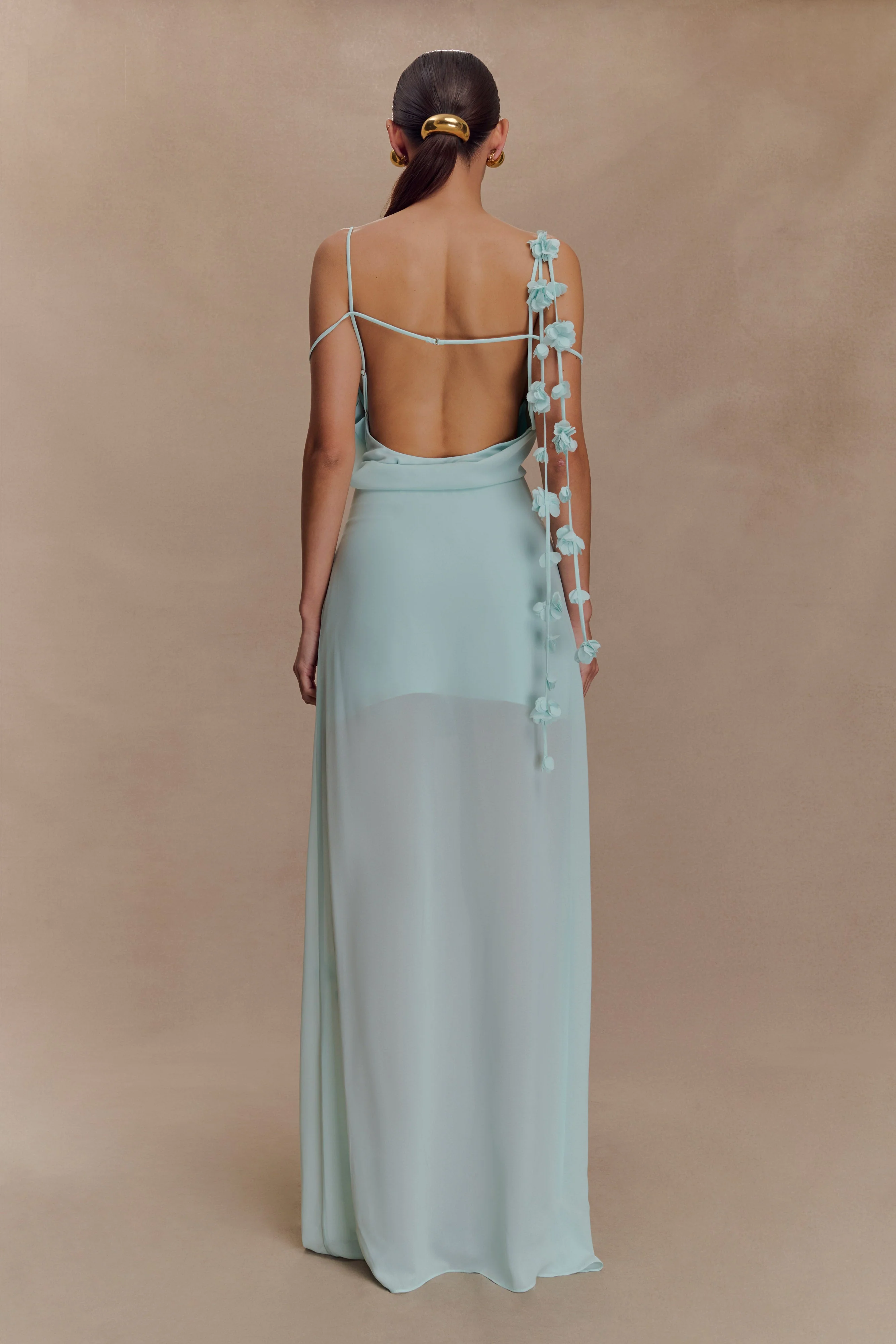 Rosalie Floral Chiffon Maxi Dress - Lagoon - Image 2