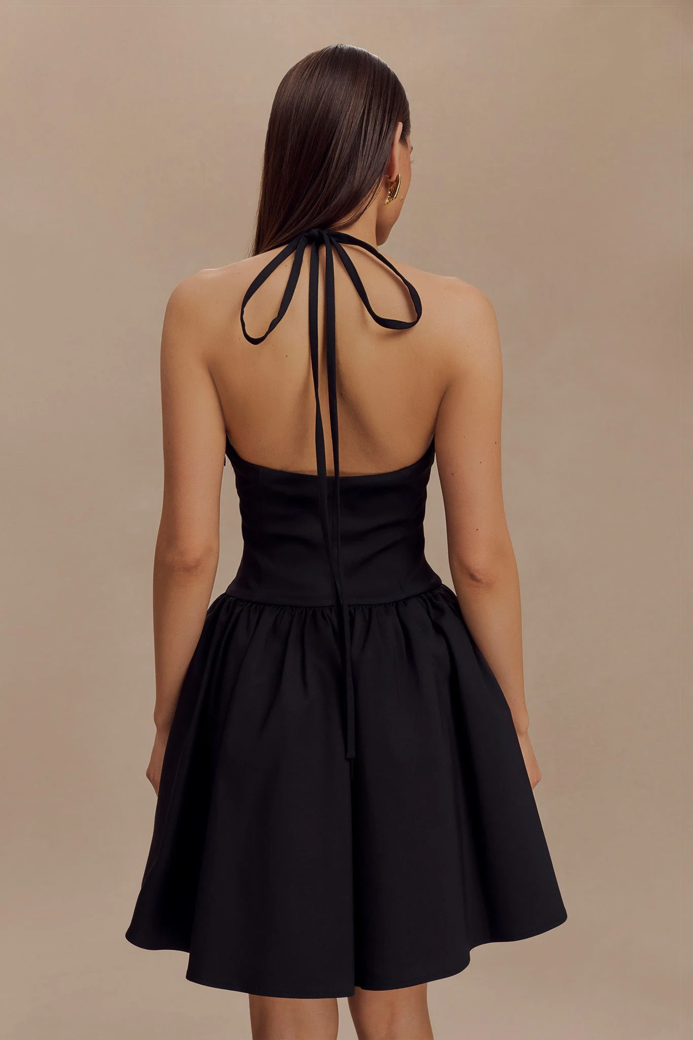 Ruby Halter Mini Dress - Black - Image 3