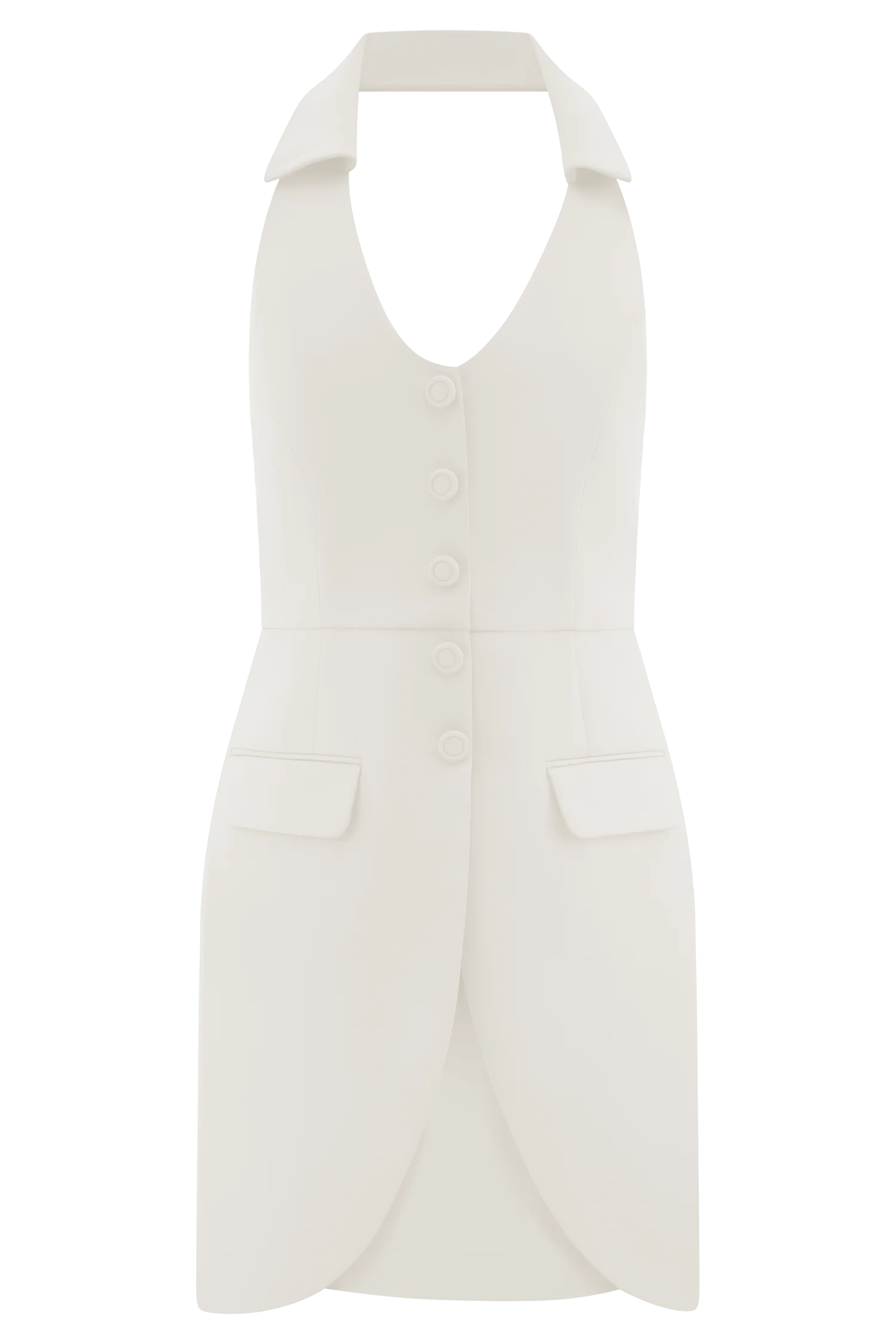 Ruth Cotton Halter Mini Dress - Ivory - Image 7