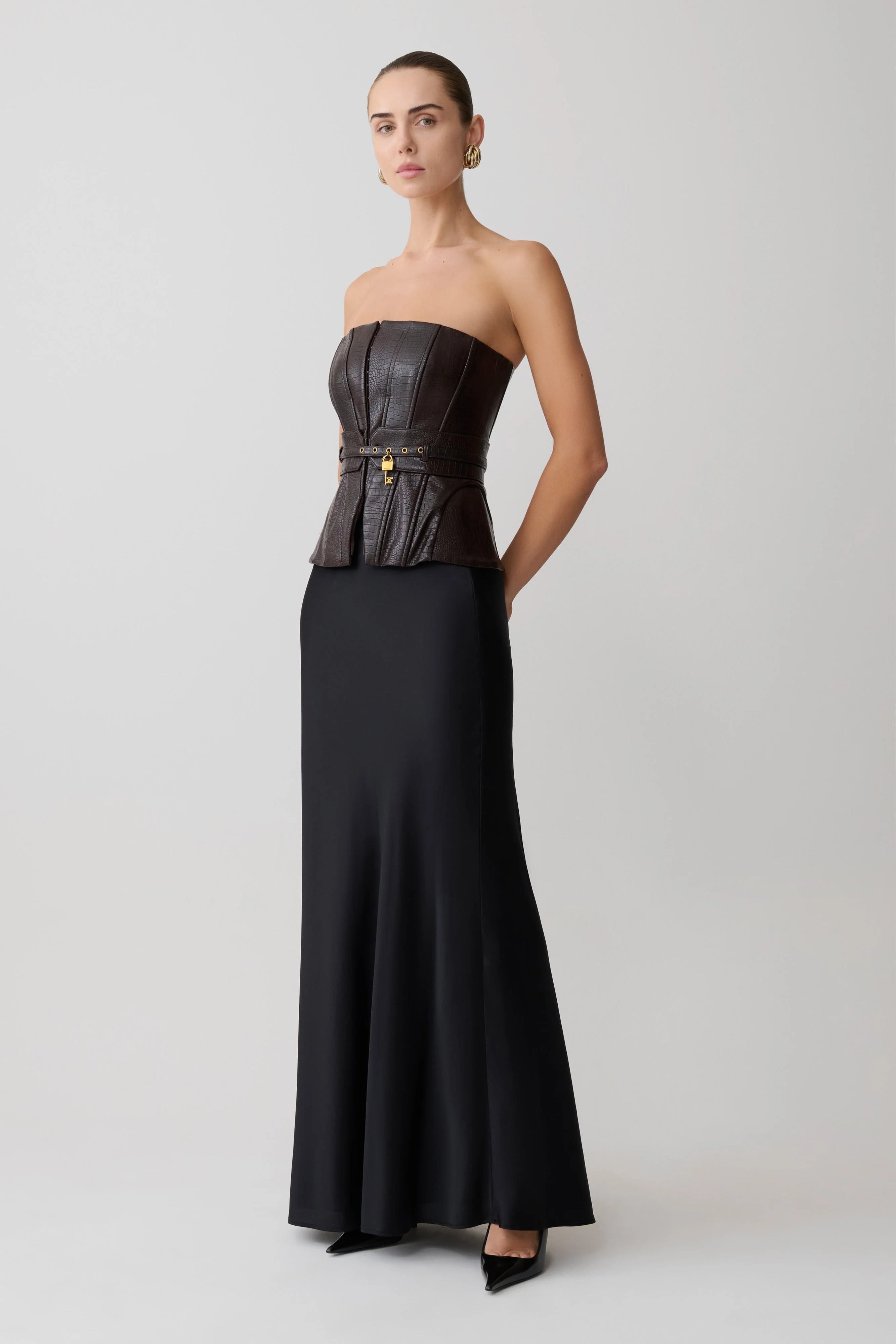 Sabrina Silk Blend Maxi Skirt - Black - Image 3