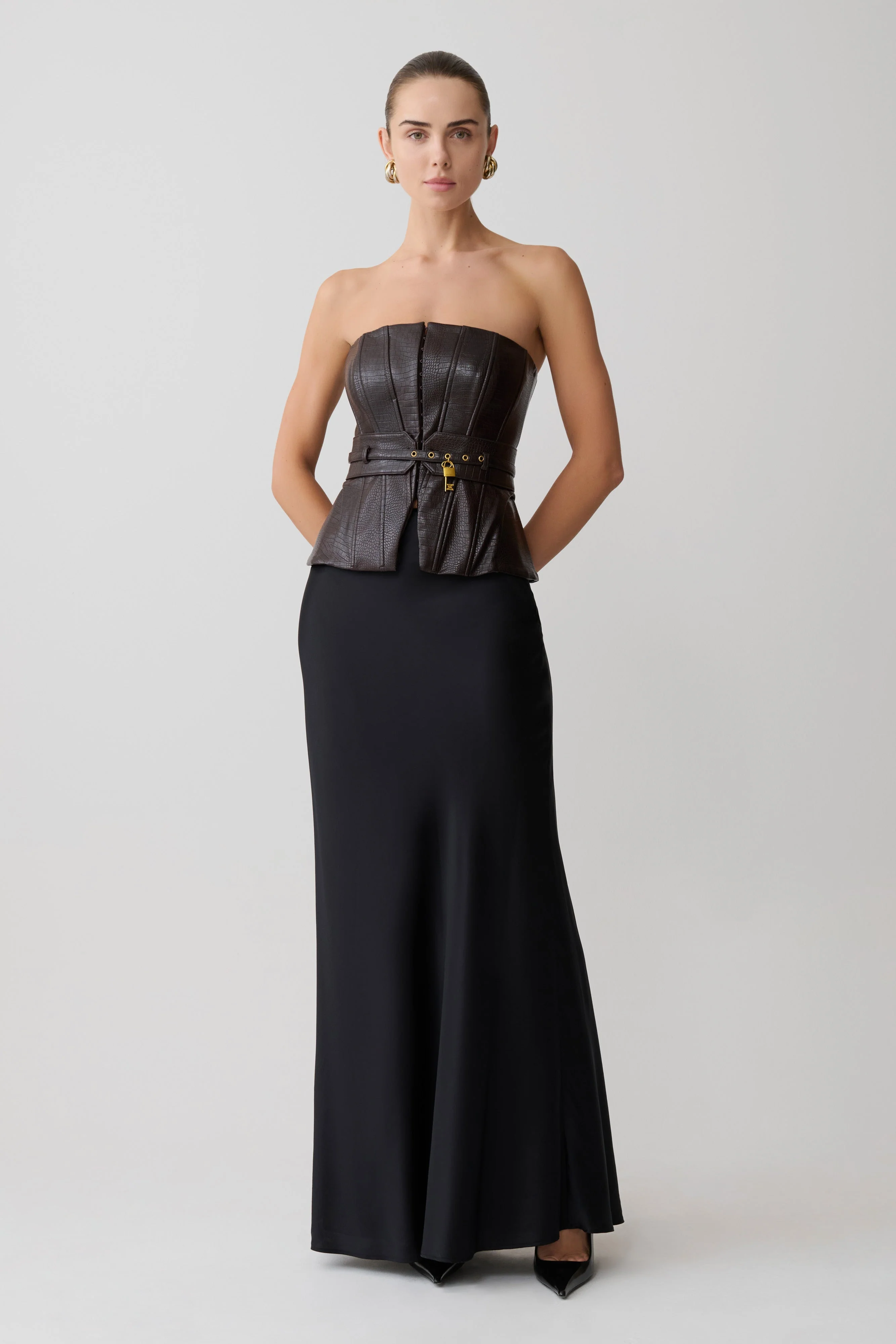 Sabrina Silk Blend Maxi Skirt - Black - Image 4