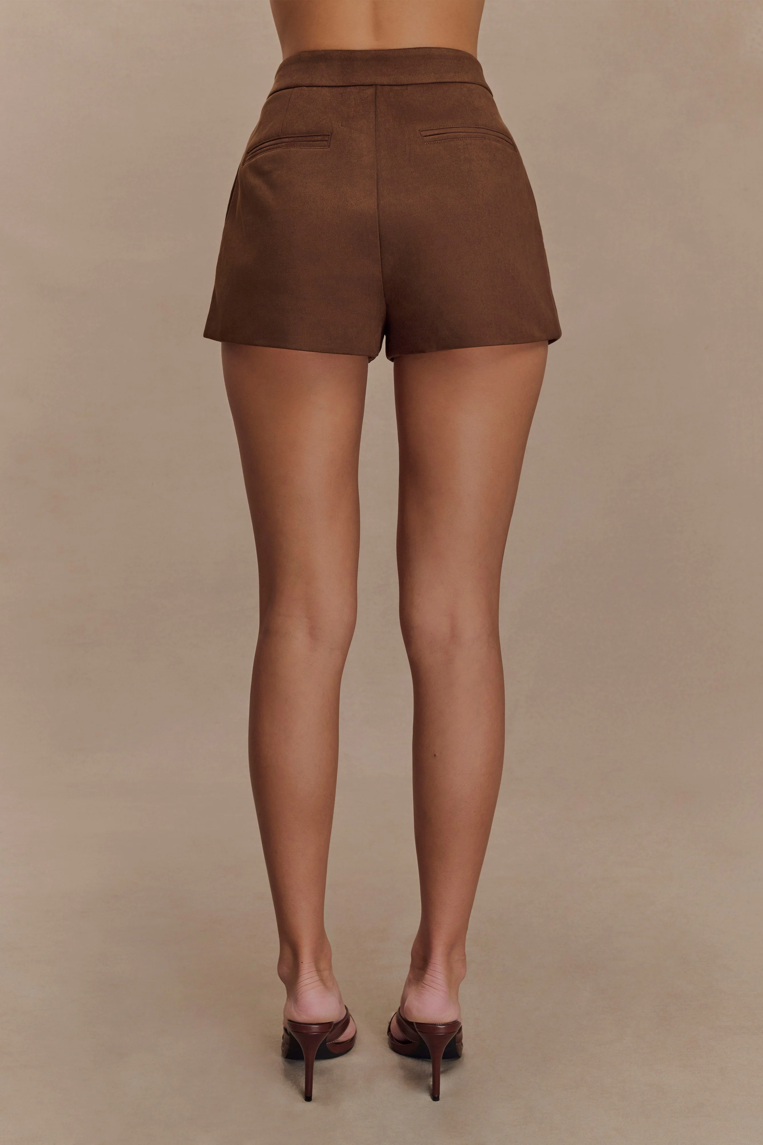 Sally Faux Suede Short - Milk Chocolate - Image 2