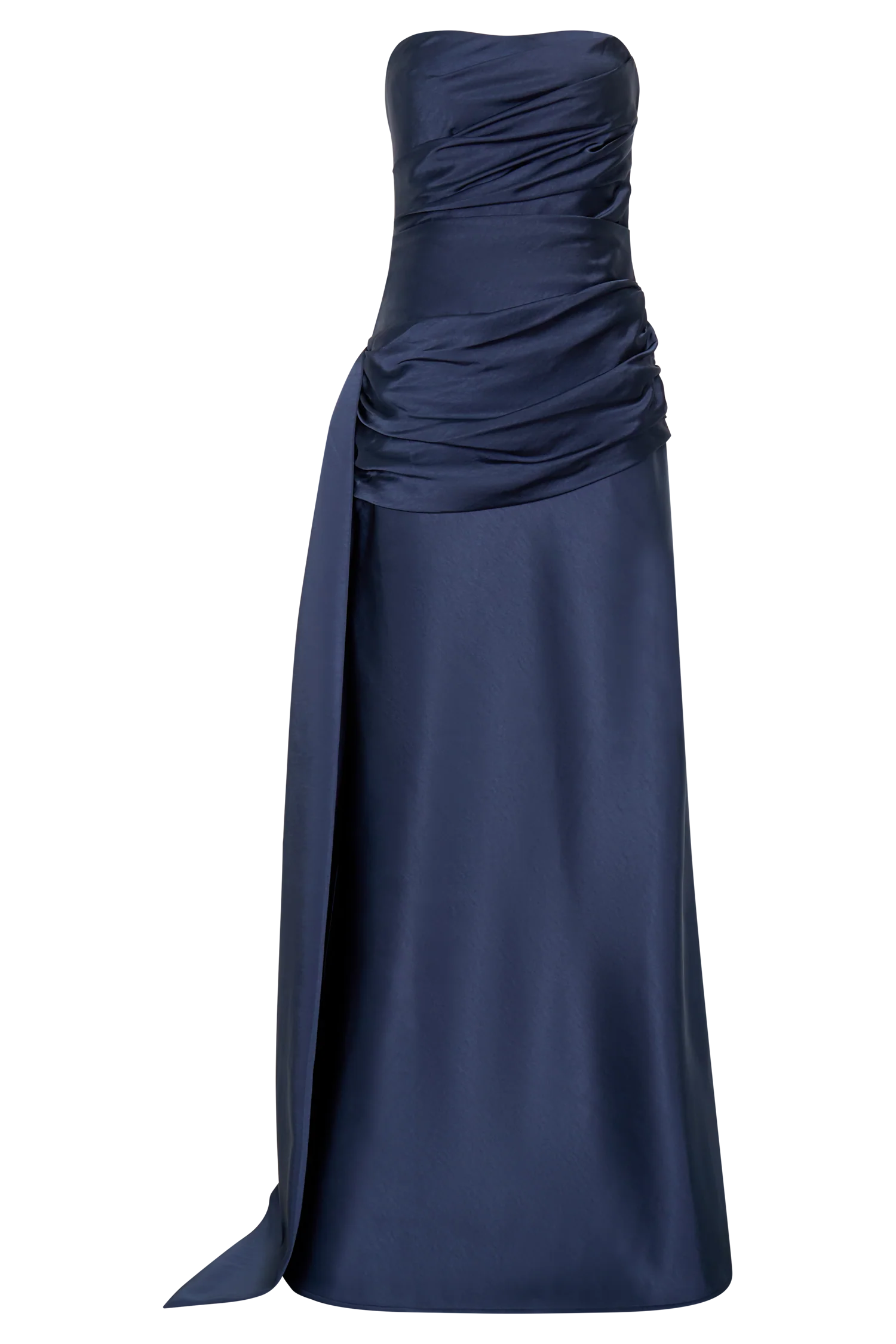 Sarah Strapless Maxi Dress With Waist Tie - Navy - Image 9