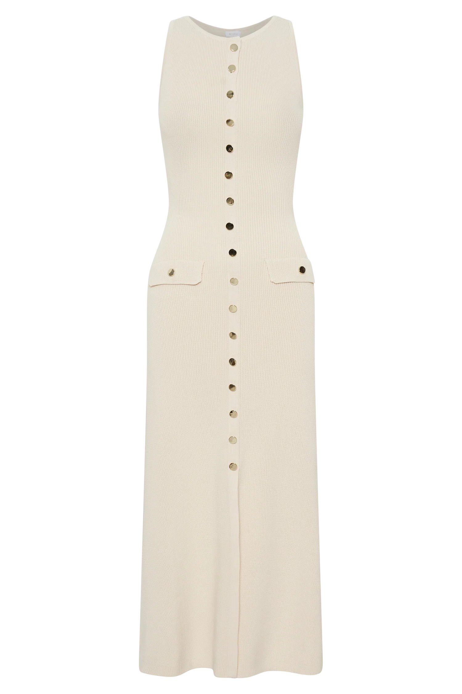Sawyer Sleeveless Buttoned Maxi Dress - Ivory - Image 7