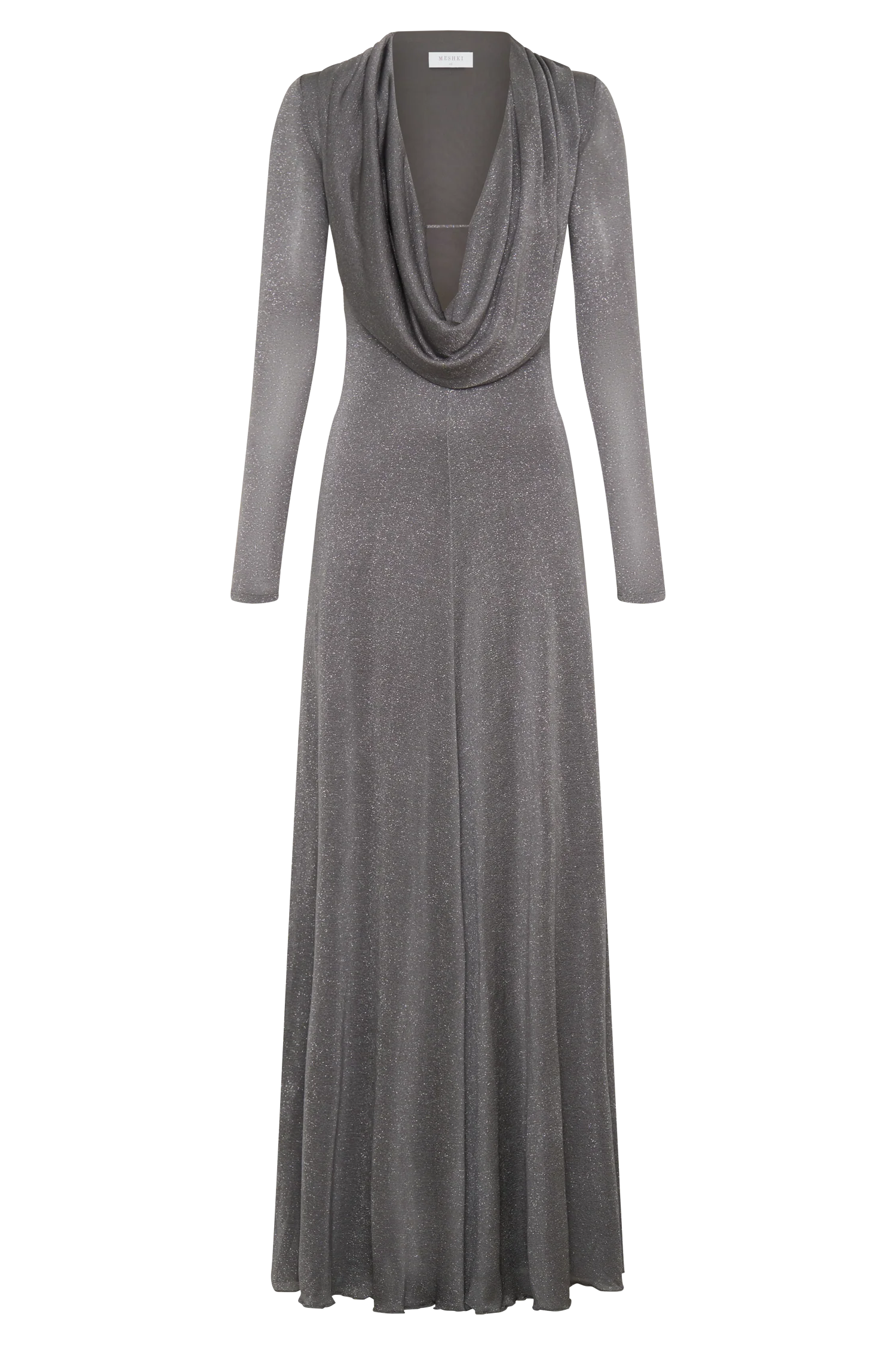 Scarlet Lurex Cowl Maxi Dress - Silver - Image 11