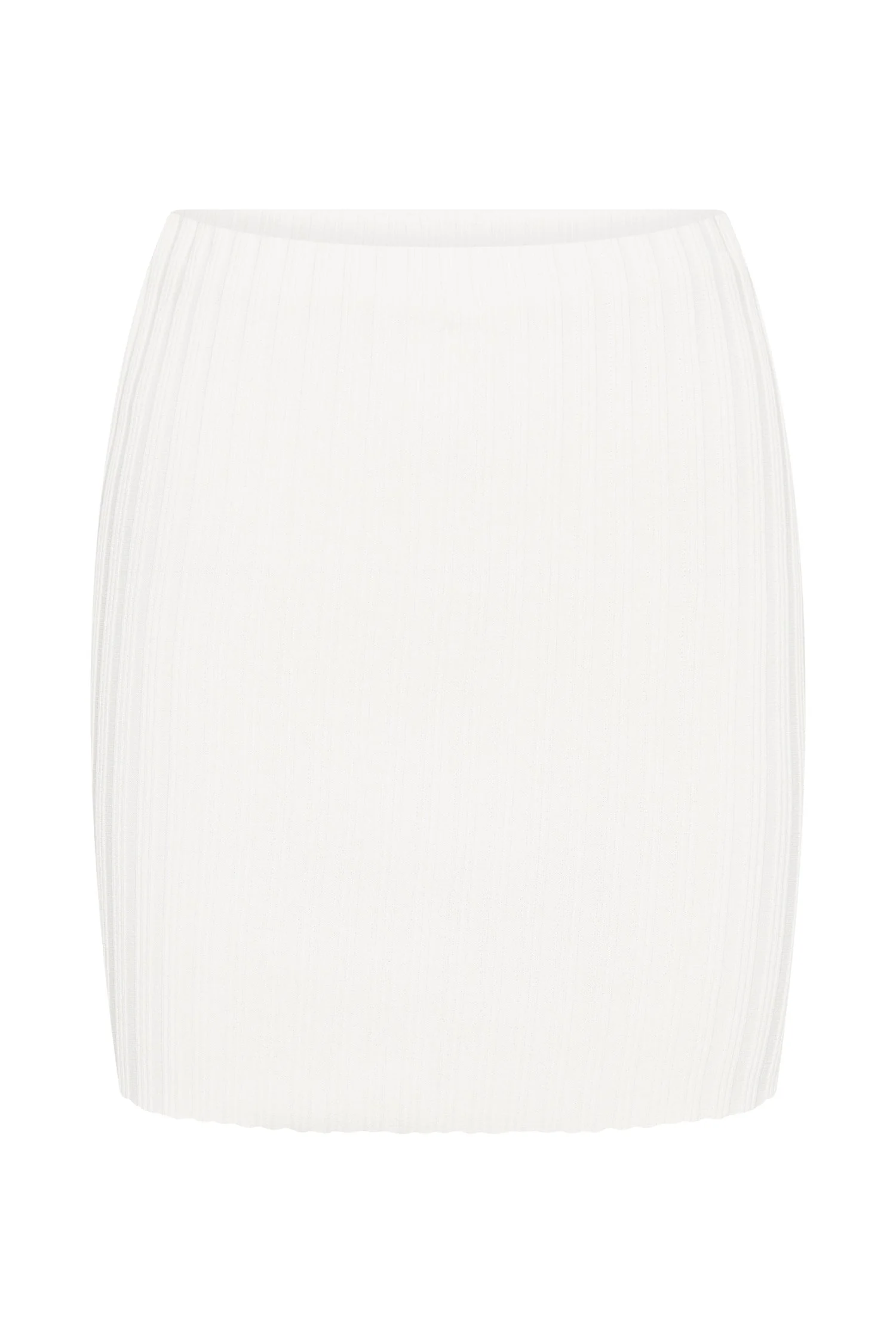 Shiloh Low Rise Knit Mini Skirt - Off White - Image 9