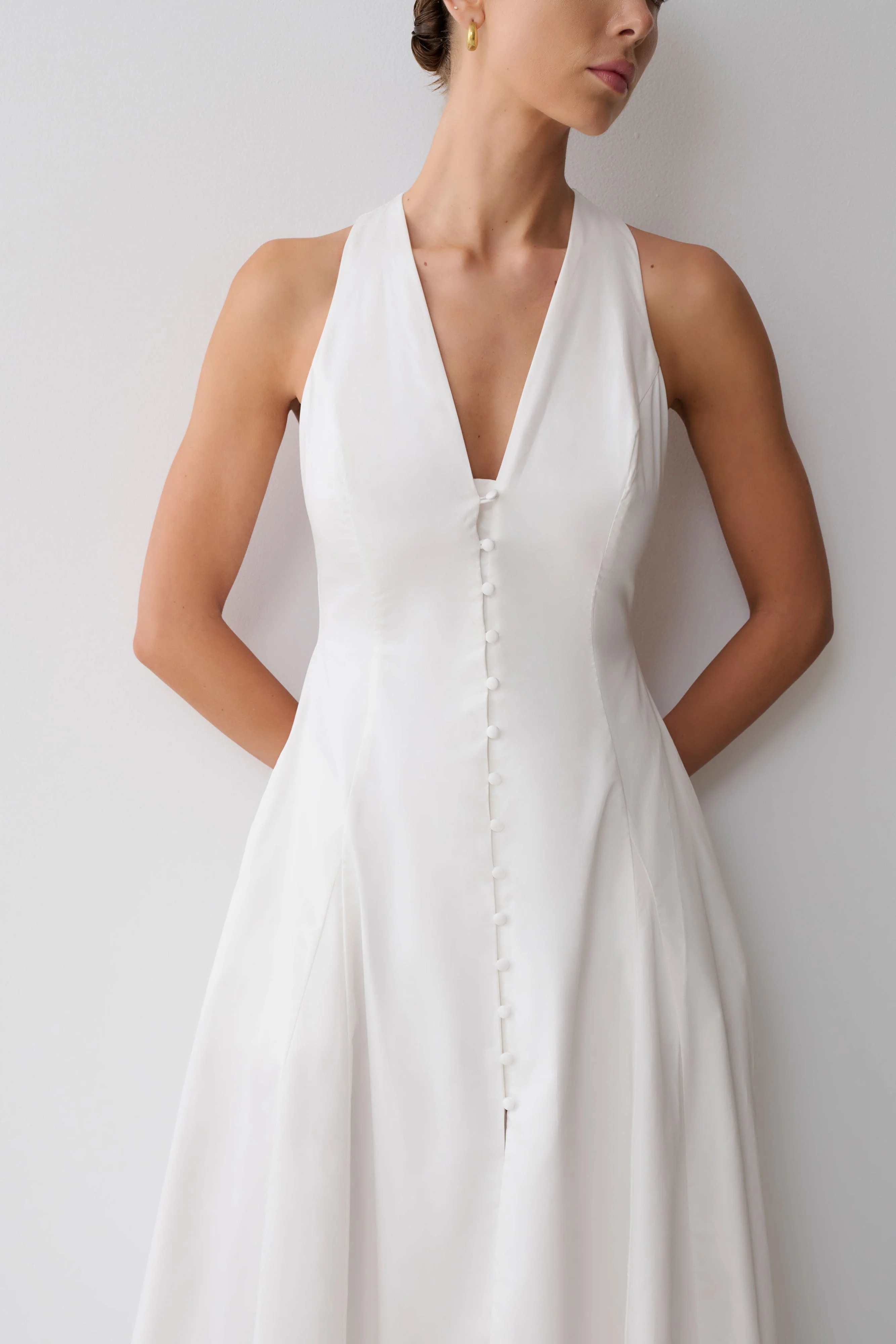 Sienna Button Down Maxi Dress - White - Image 3