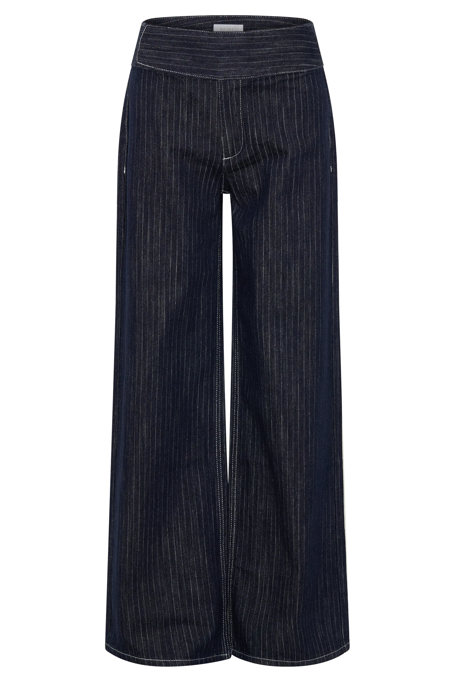 Sienna Flare Mid Rise Denim Jeans - Indigo Pinstripe - Image 9