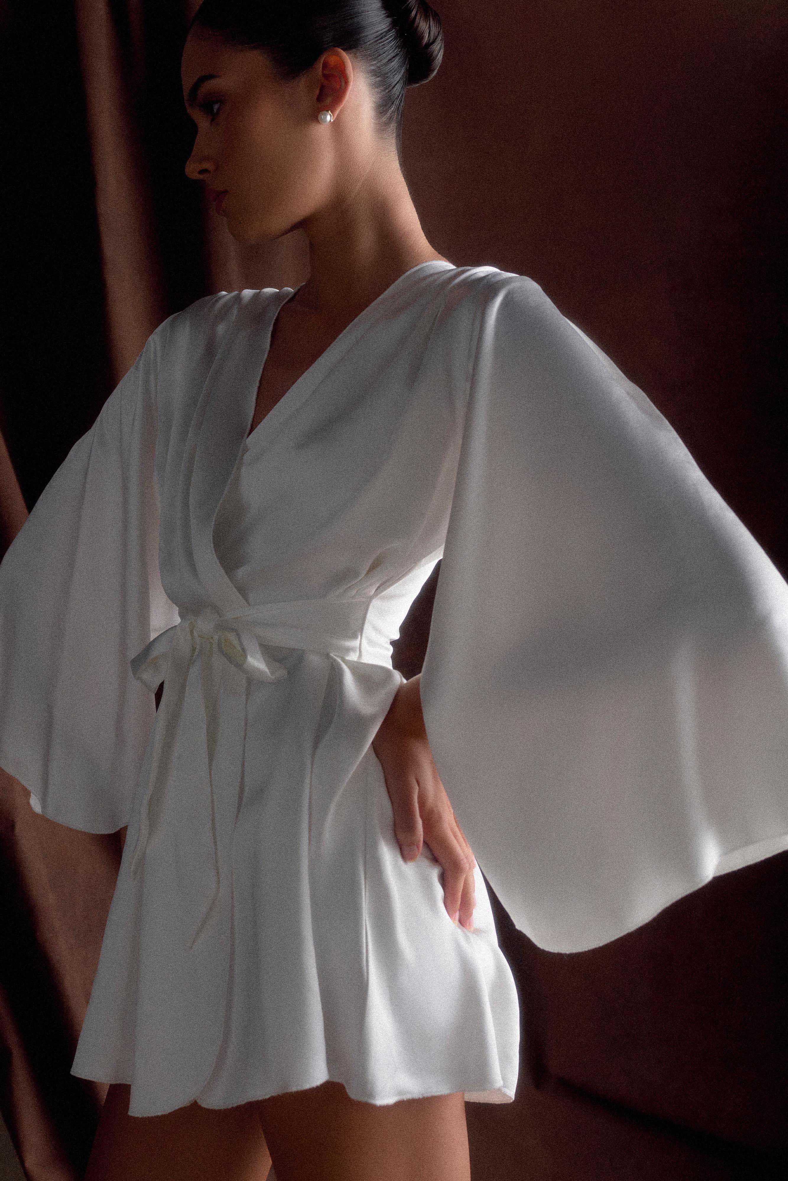 Sterling Satin Bridal Robe - Ivory - Image 3