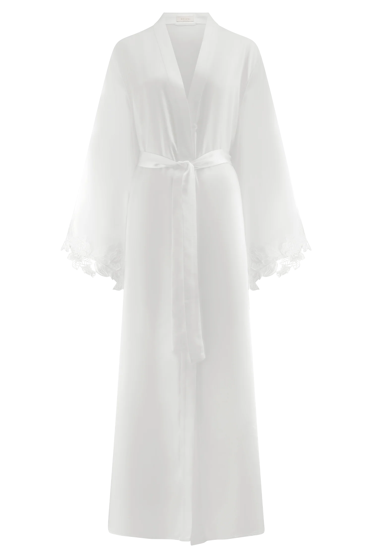 Sullivan Satin Bridal Robe With Lace - Ivory - Image 9