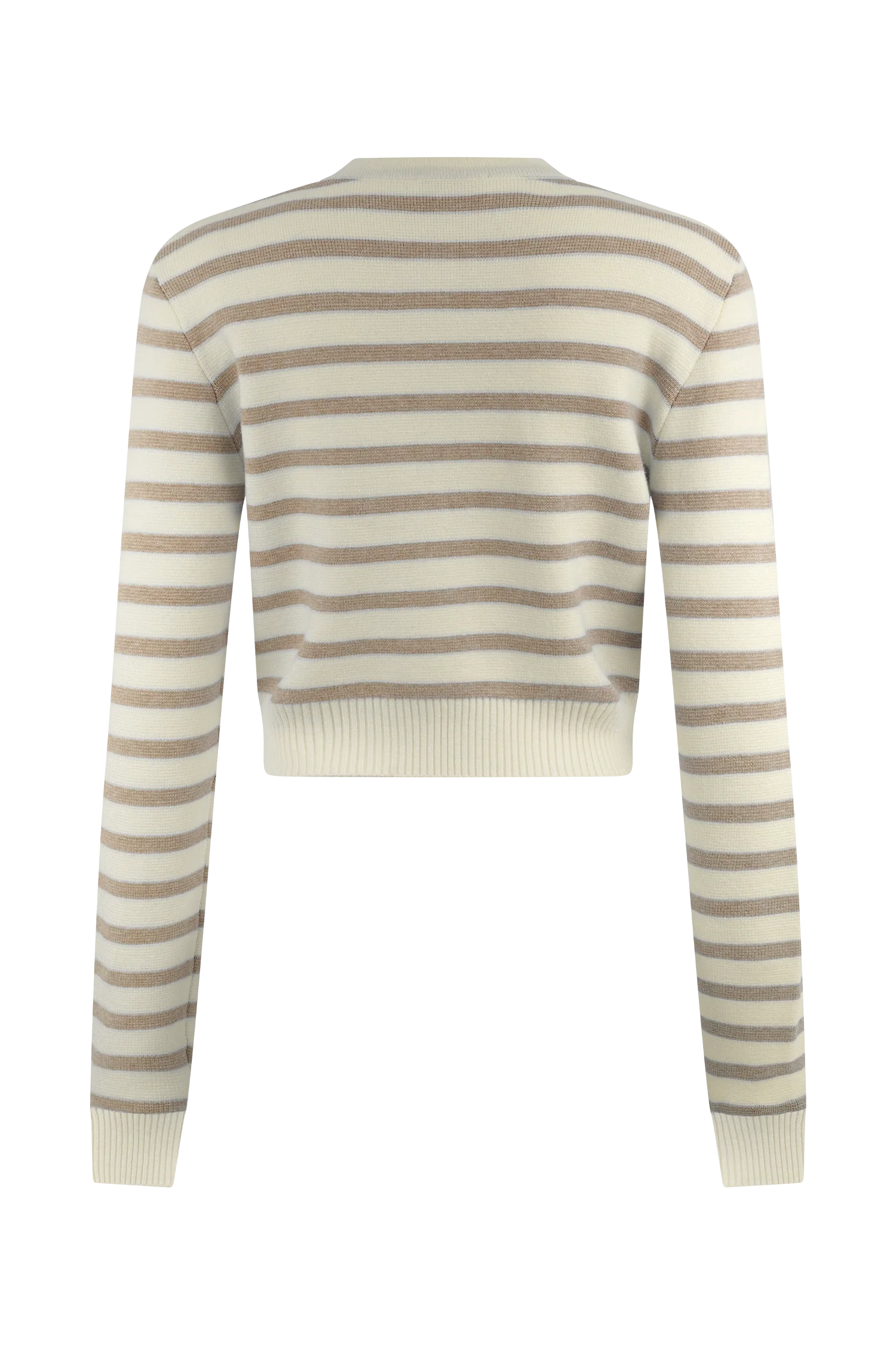 Tanner Striped Knit Cardigan - Nude/White - Image 8
